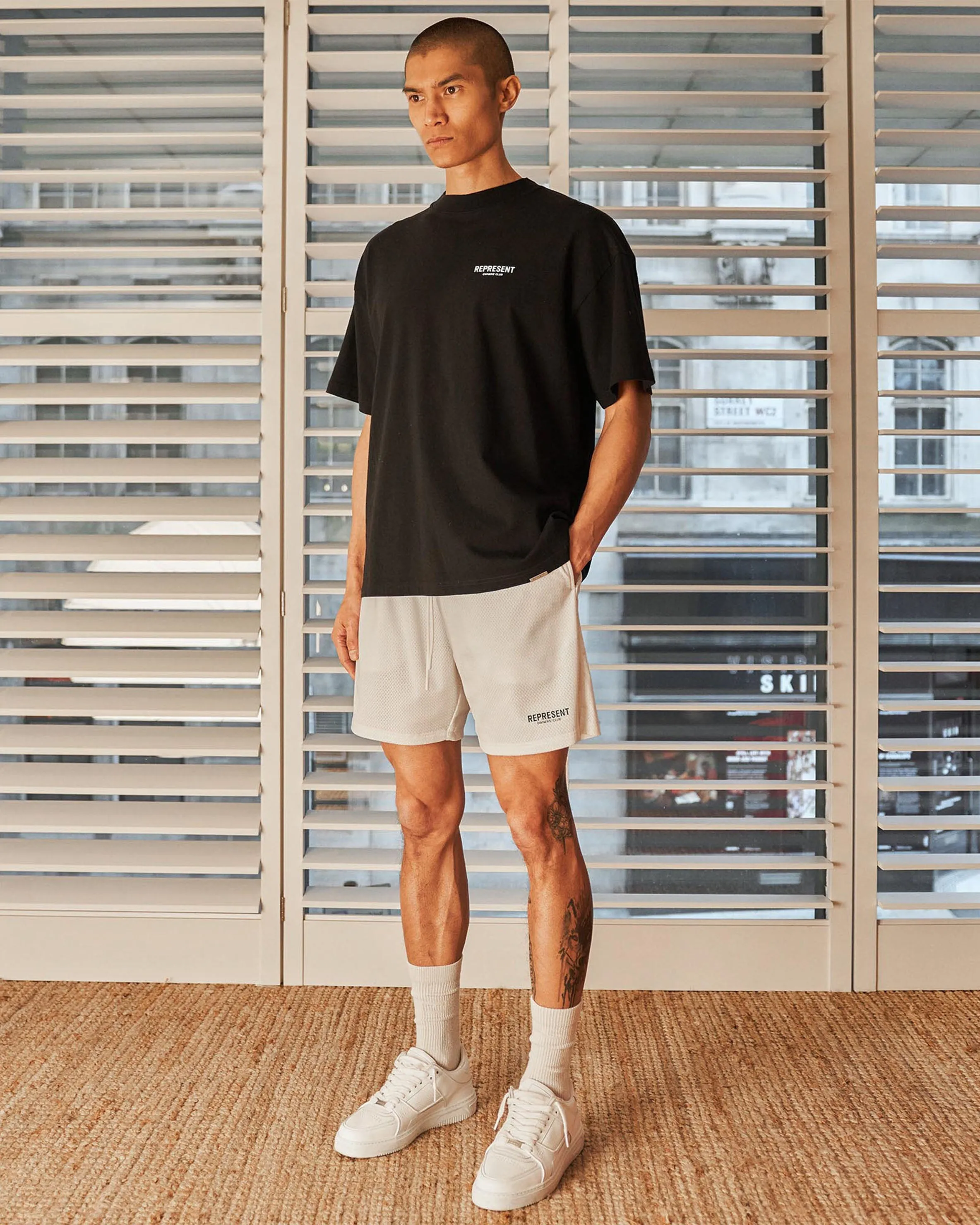 UPFProtection Represent Owners Club Mesh Shorts - Flat White