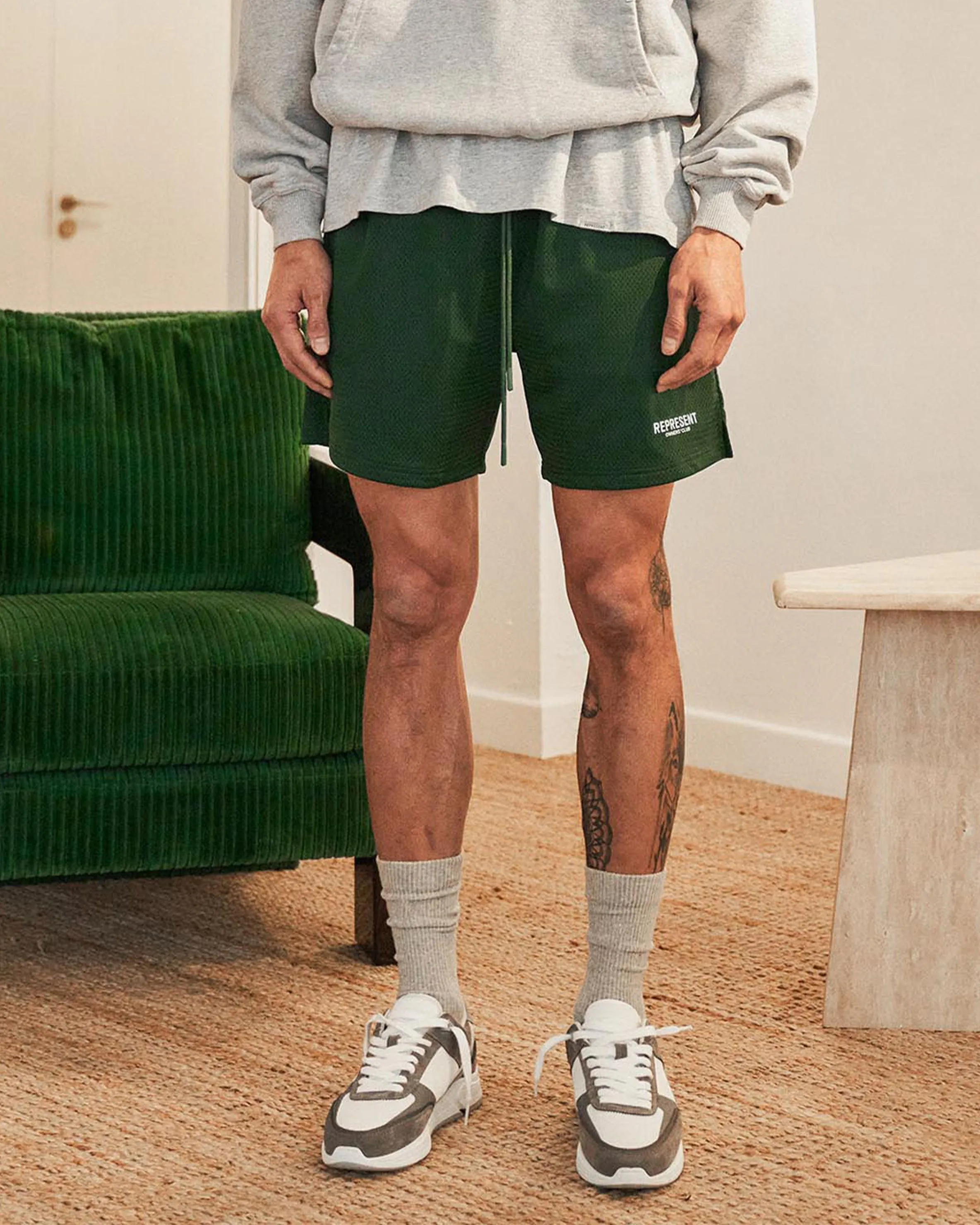 Fresh Day Represent Owners Club Mesh Shorts - Racing Green