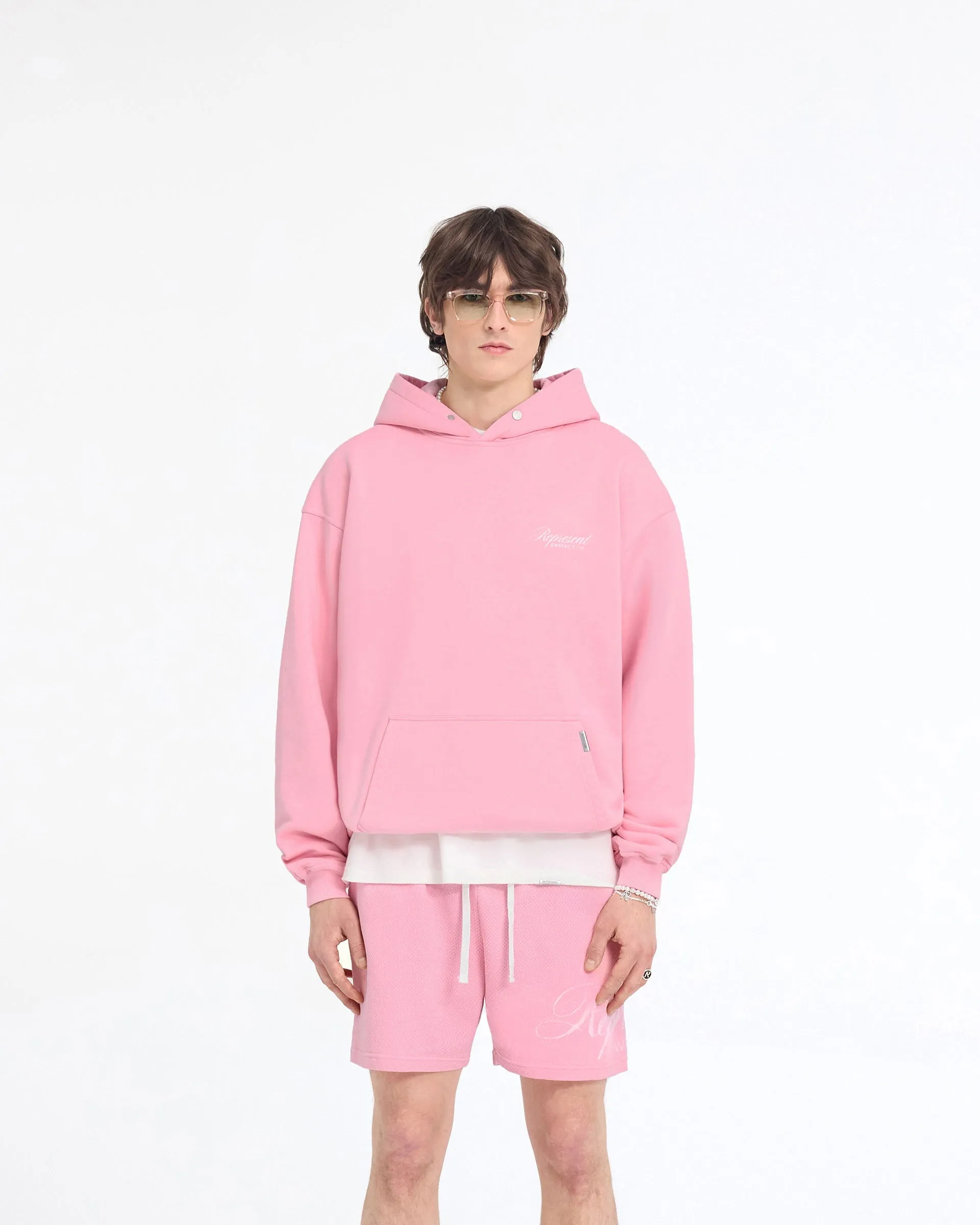 Represent Owners Club Script Hoodie - Pink product watch punctuality