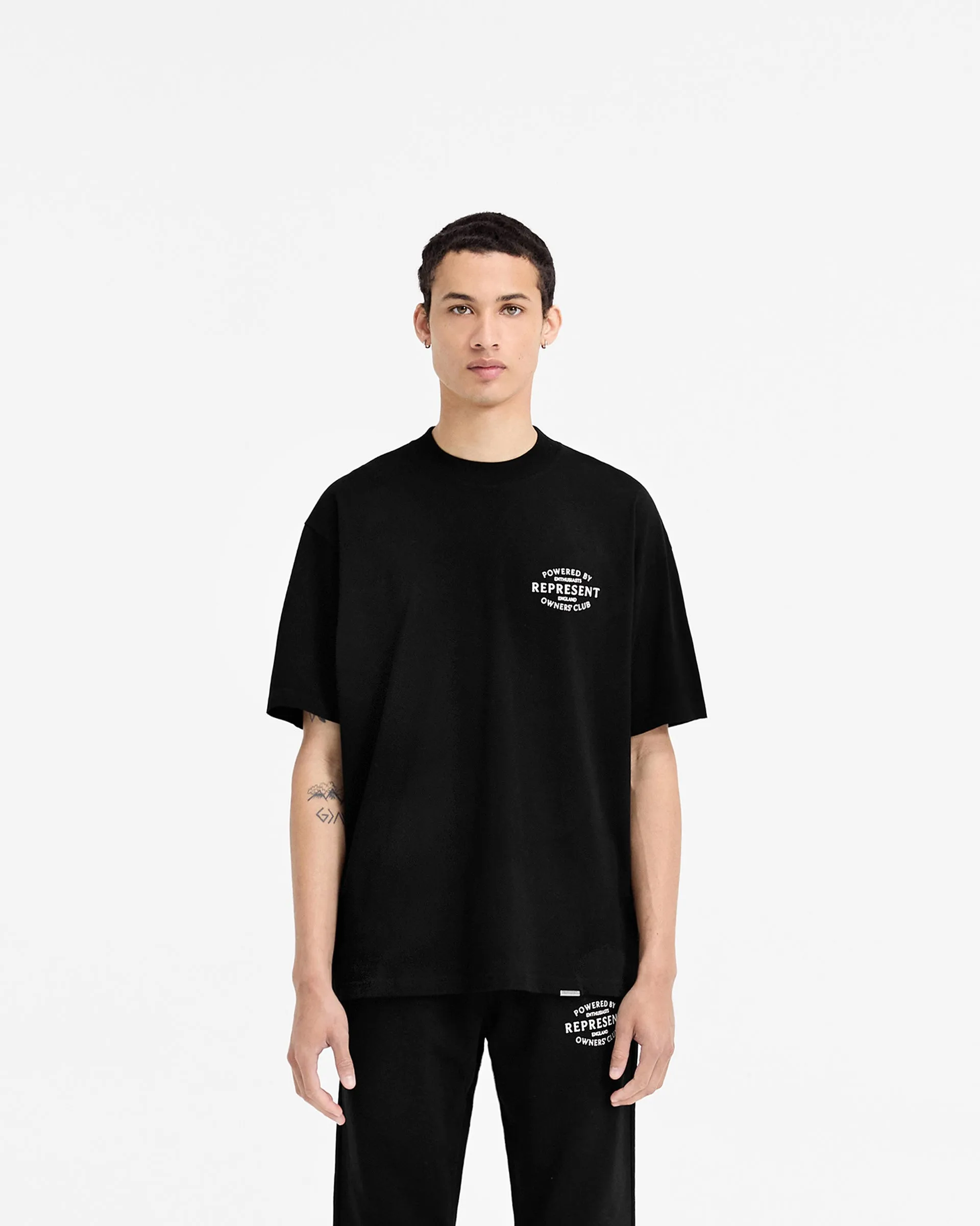 Represent Owners Club Stamp T-Shirt - Jet Black Easy Care Material