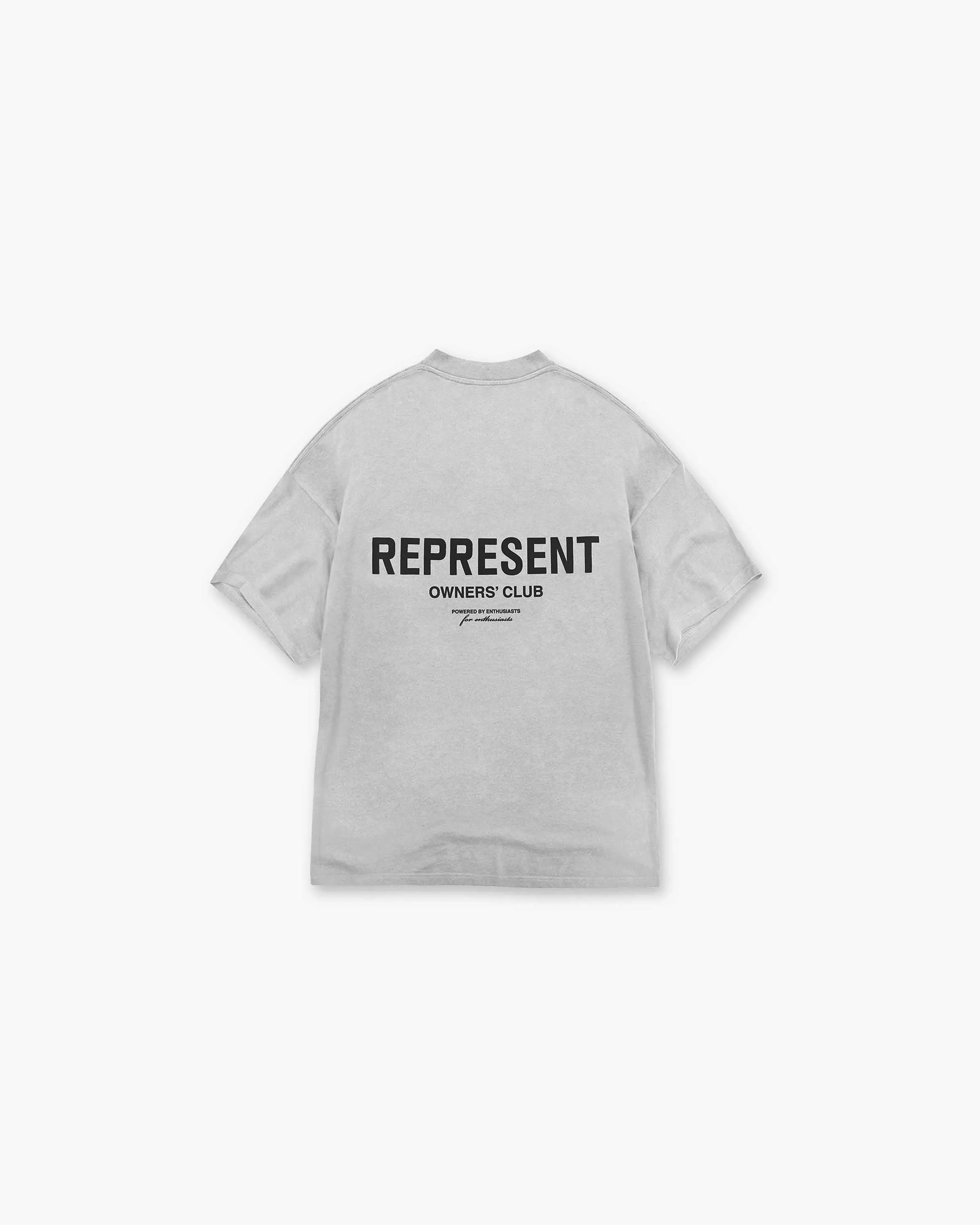 Represent Owners Club T-Shirt - Ash Grey loose but not baggy