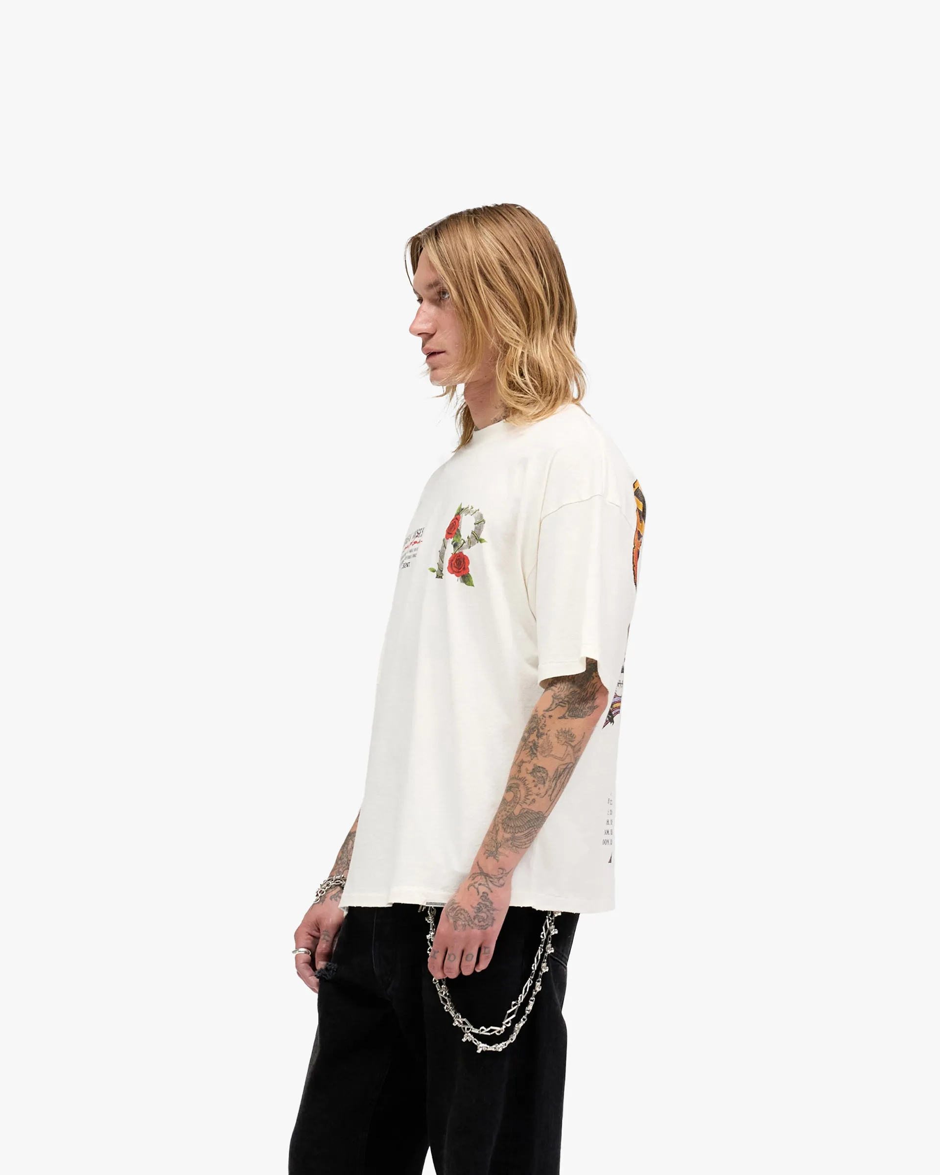 Perfect for Travel Streetwear Style Represent X Guns N' Roses Tour T-Shirt - Flat White