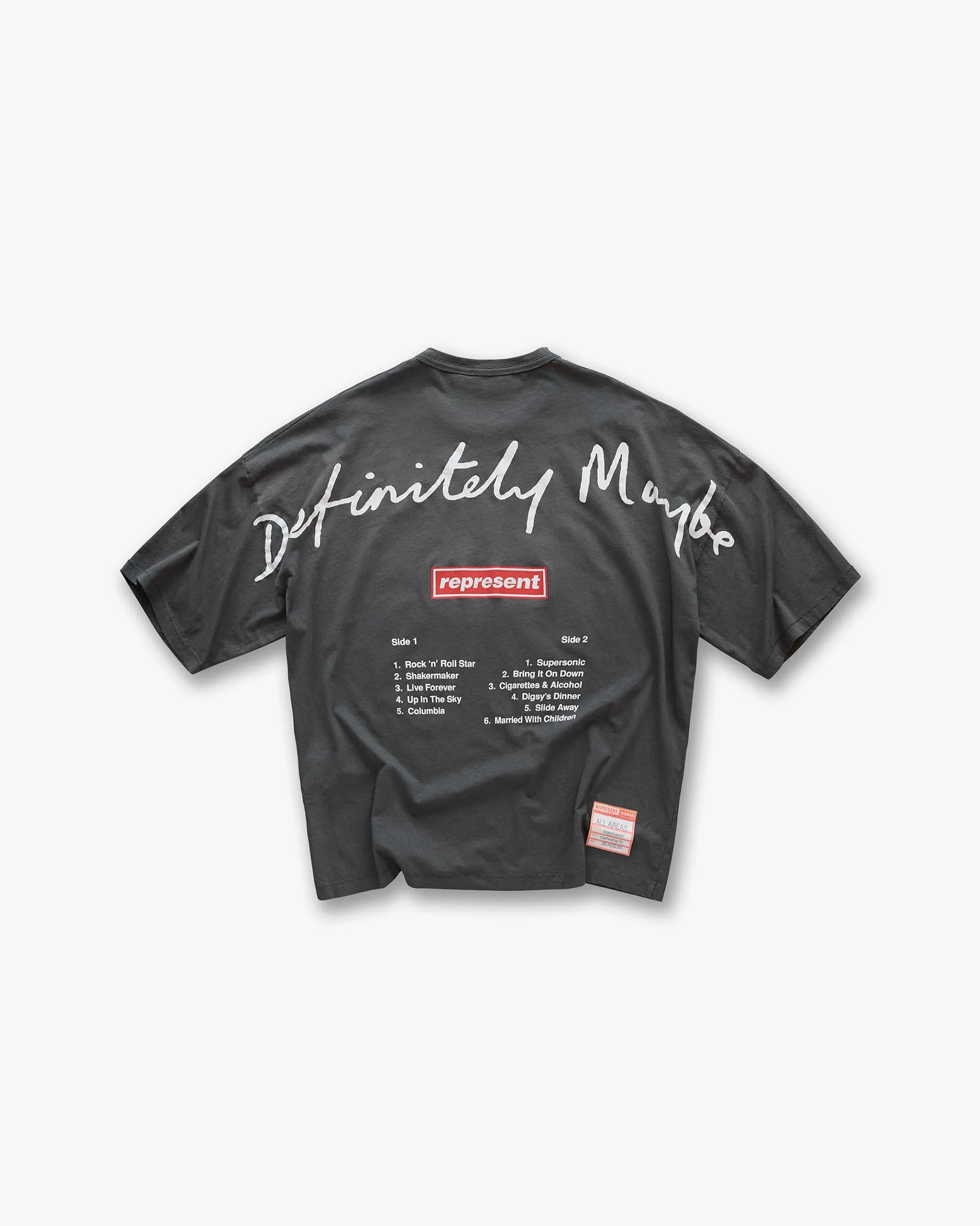 NonRestrictive Cut Represent X Oasis Definitely Maybe T-Shirt - Washed Black