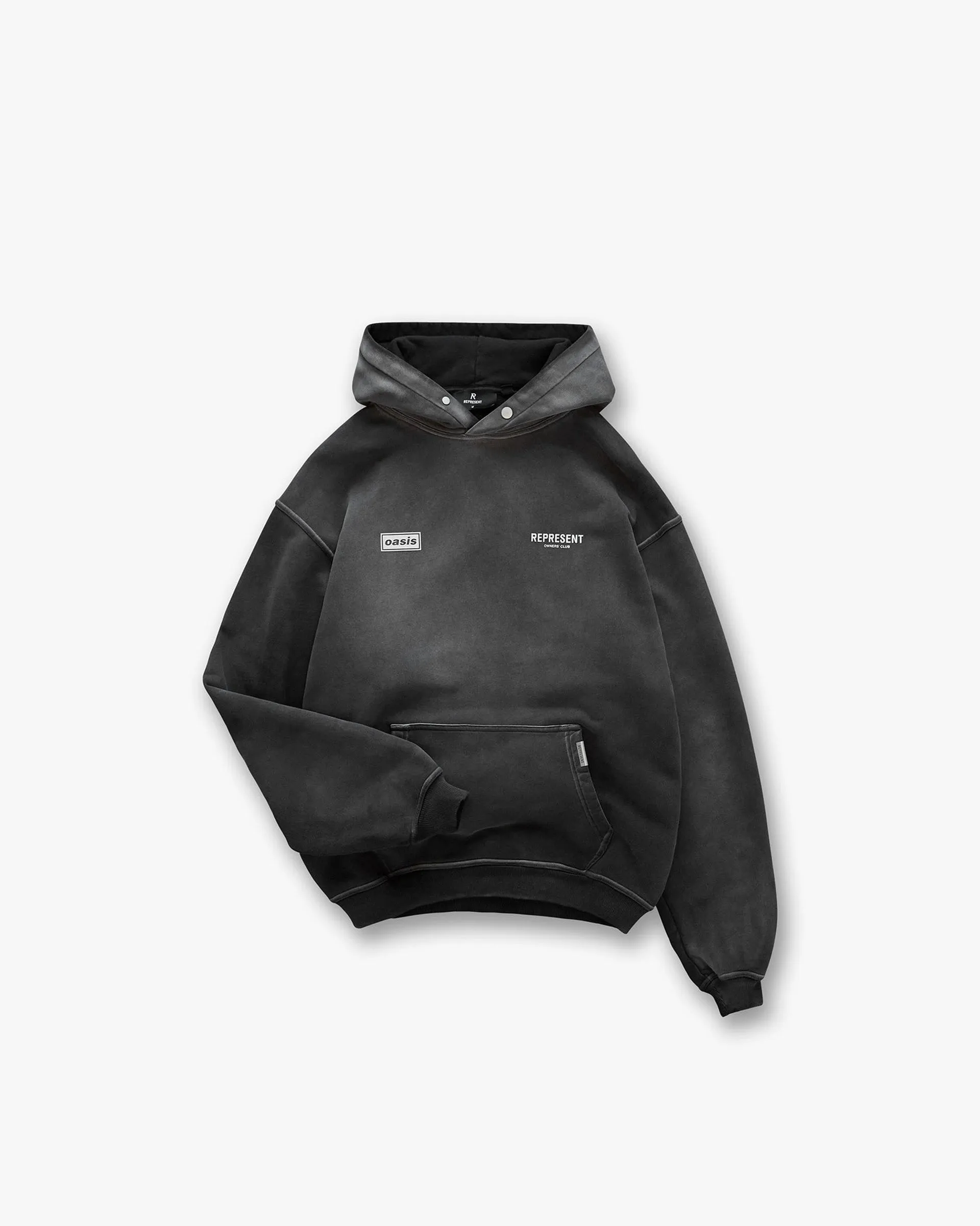 Street Minimal Athletic Wear Represent X Oasis Owners Club Hoodie - Stained Black