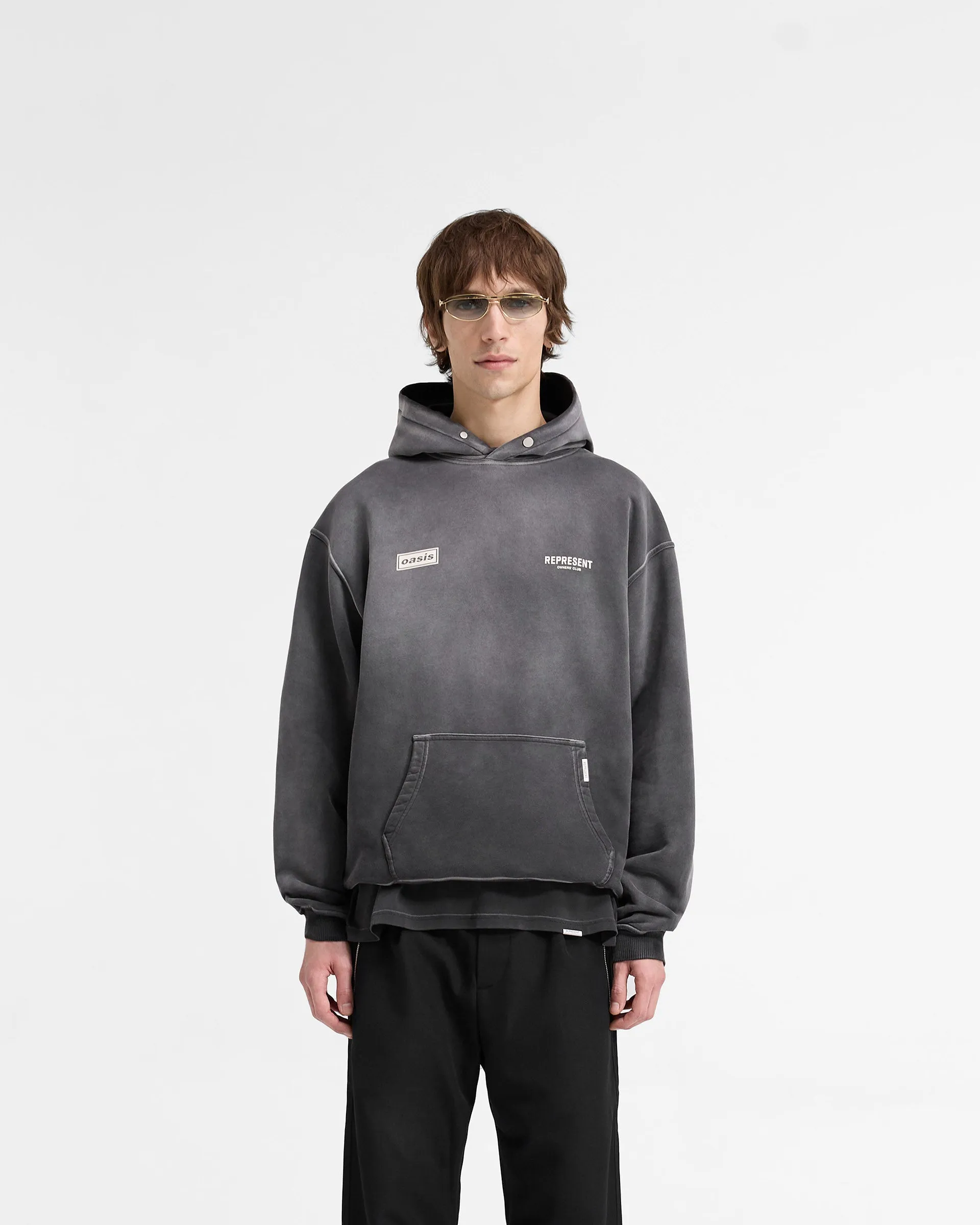 Minimalist Look Represent X Oasis Owners Club Hoodie - Stained Black