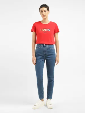 Chill Outfit Streetwear Fan Holiday Vibes Premium Cotton Blend Women's Blue Skinny Fit High Rise Jeans