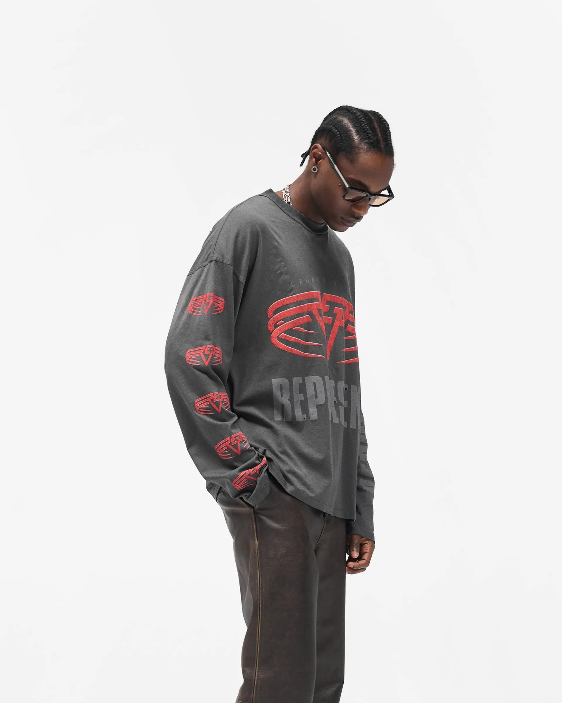 Reversible Living Legacy Tour Long Sleeve T-Shirt - Sun Fade Grey Durable Wear