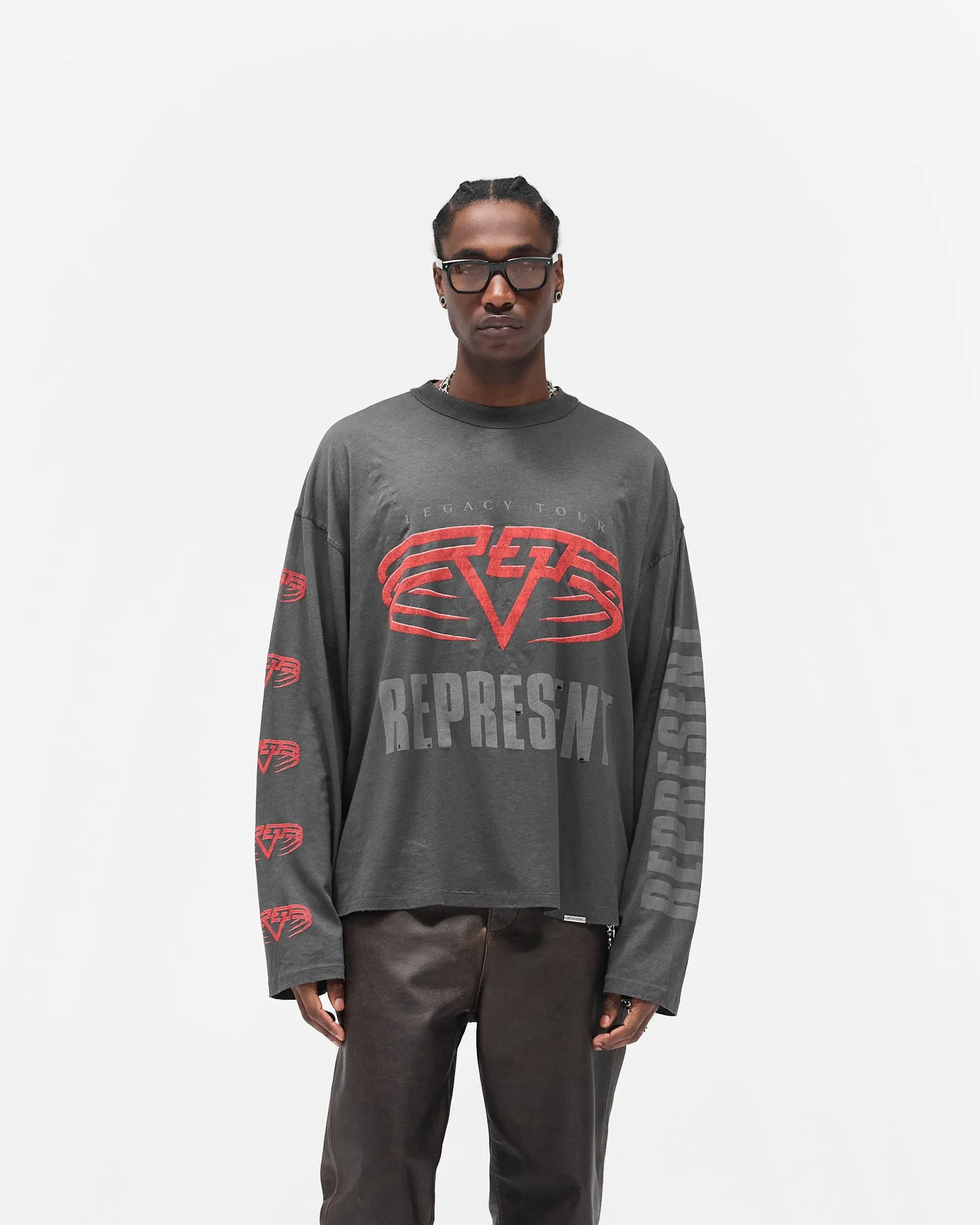 Reversible Living Legacy Tour Long Sleeve T-Shirt - Sun Fade Grey Layering Options