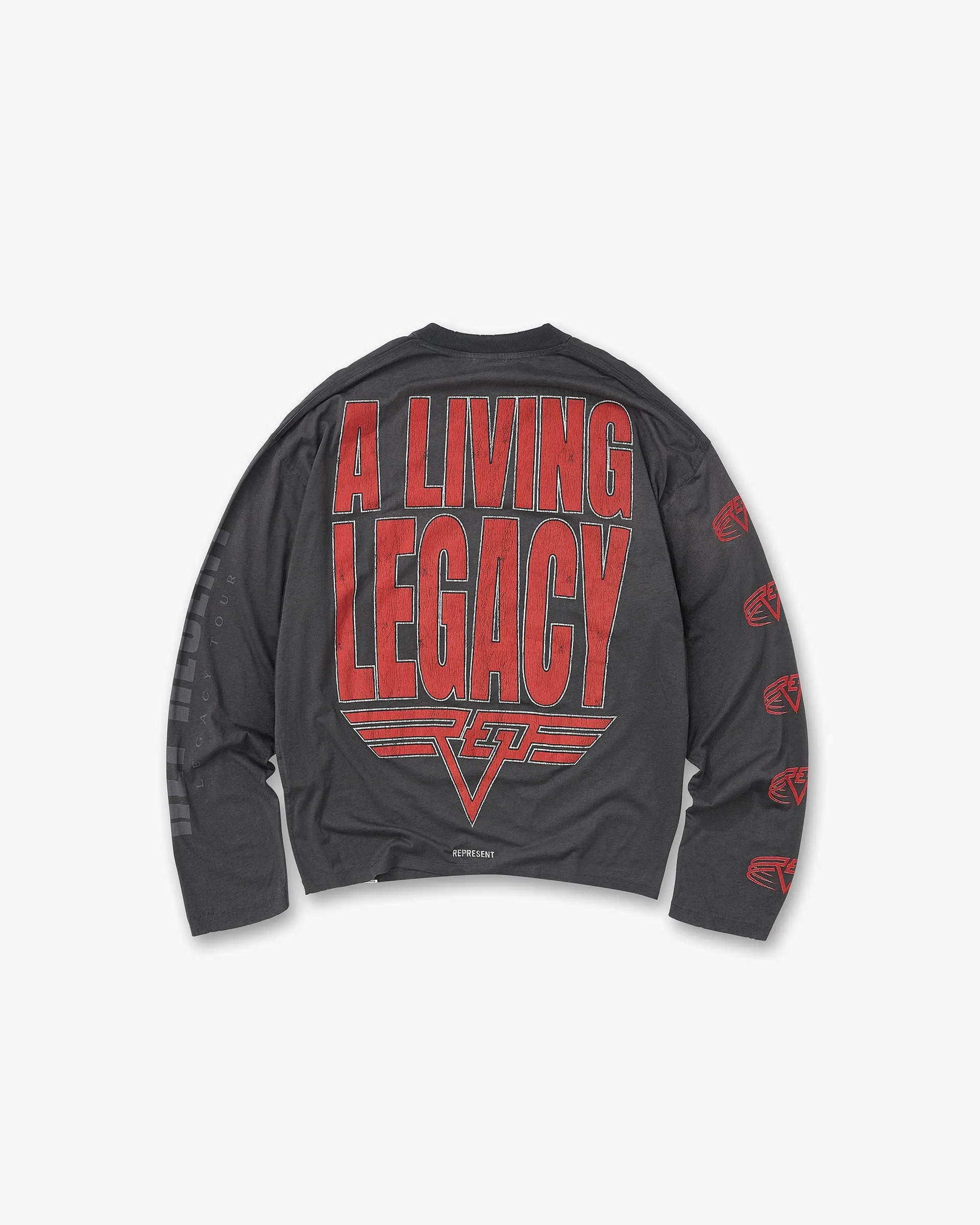 Reversible Living Legacy Tour Long Sleeve T-Shirt - Sun Fade Grey Trendy Vibes Wear