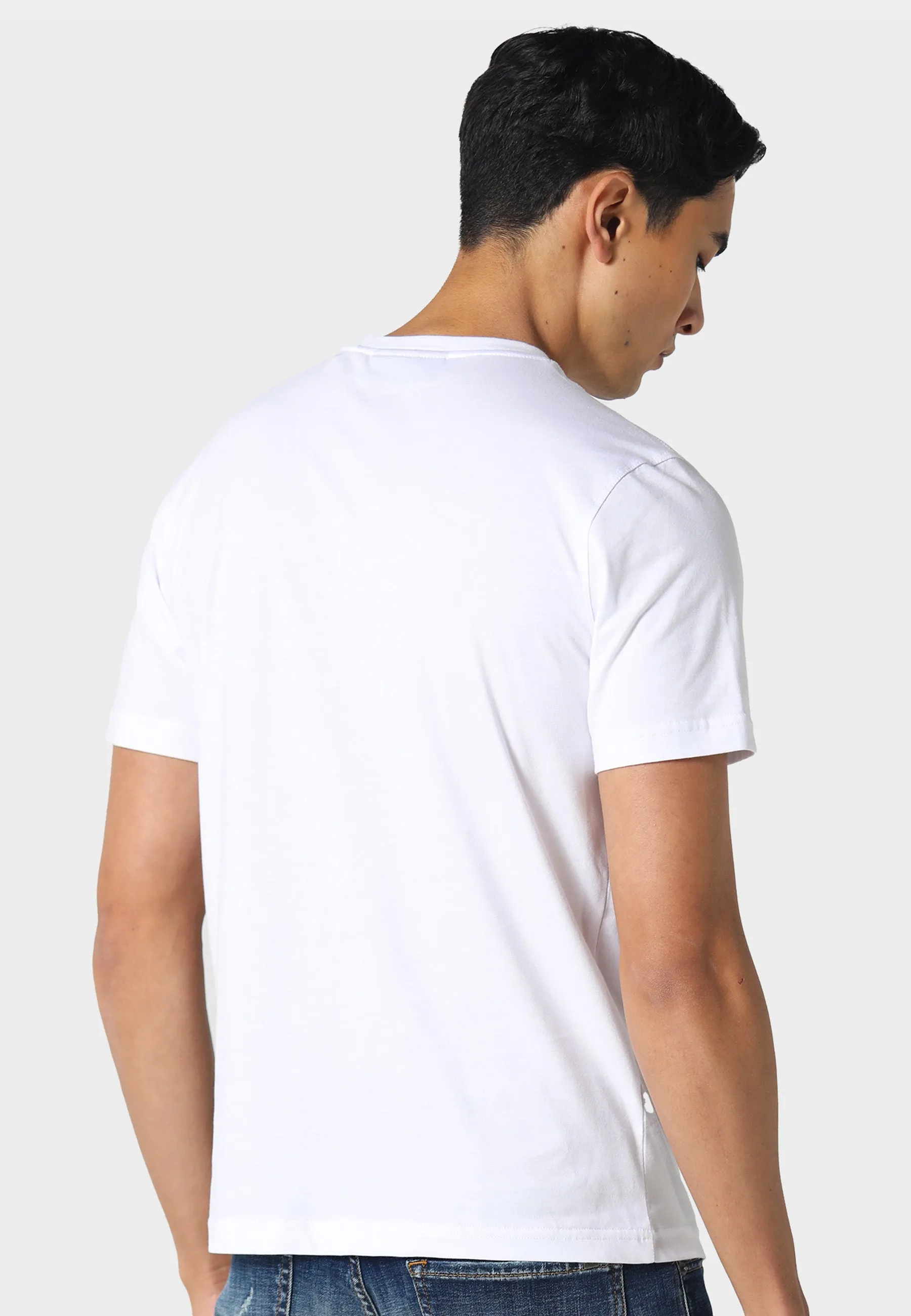 Pre Shrunk Cotton Rhodri White T-Shirt