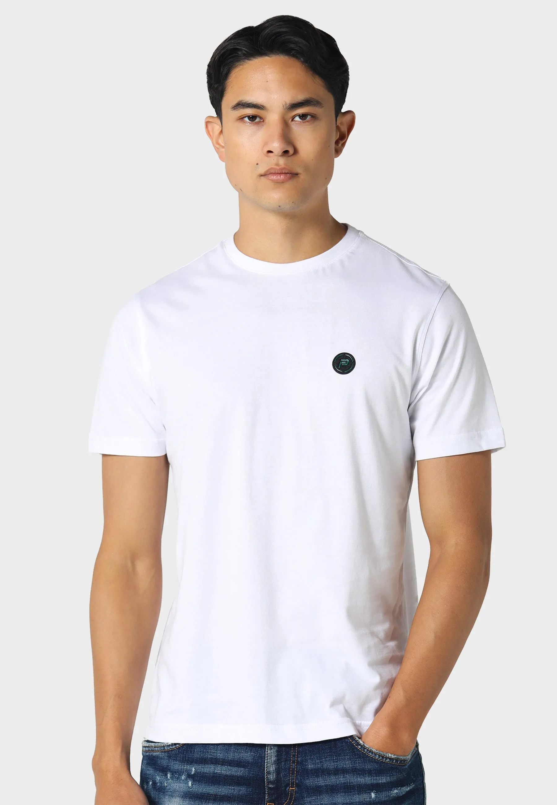 Rhodri White T-Shirt Layered Hem Detail