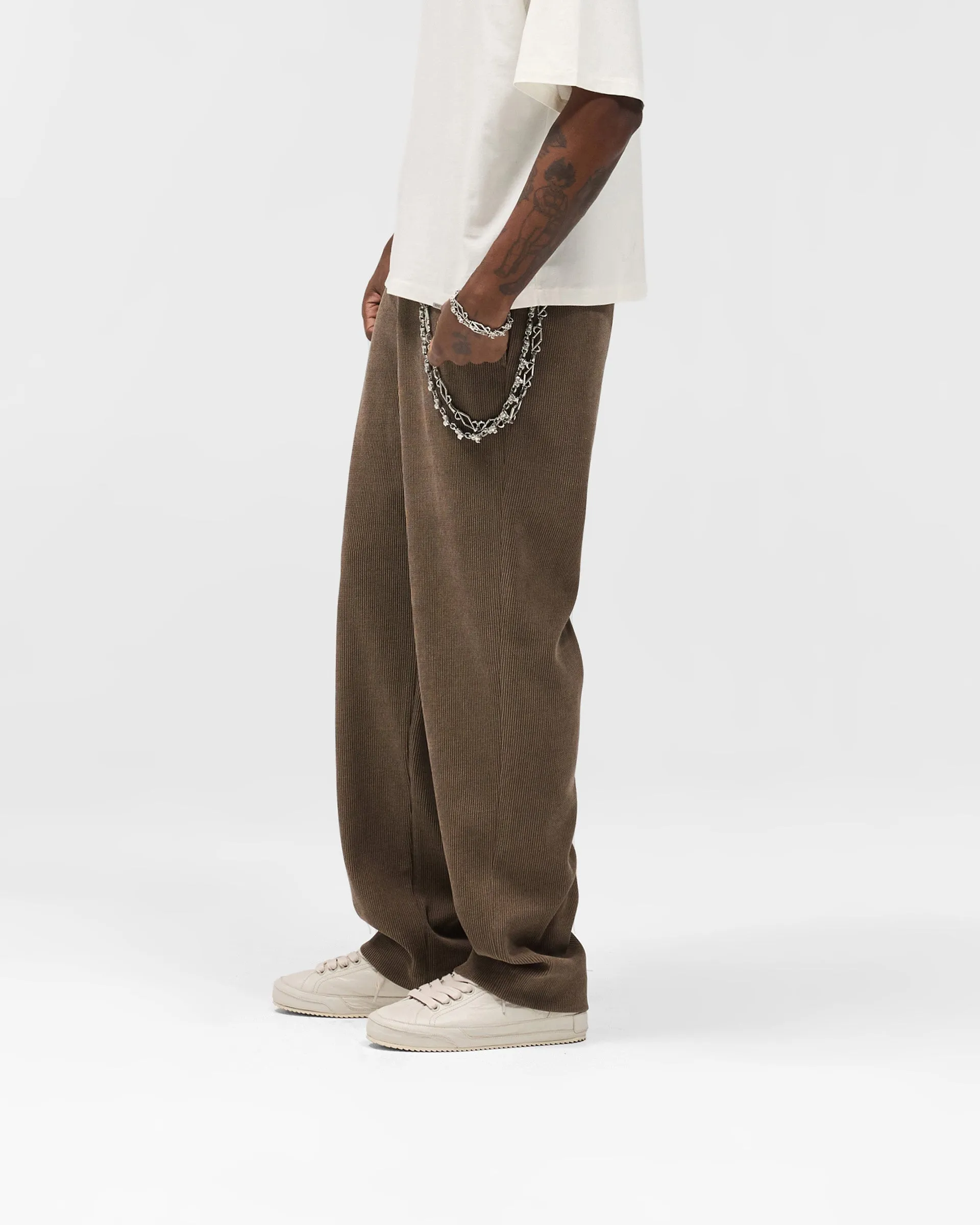 Ribbed Hybrid Pant - Clove MoistureWickingFabric