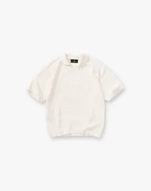 Ribbed Polo - Aged White Chic Wearable Versatile Option