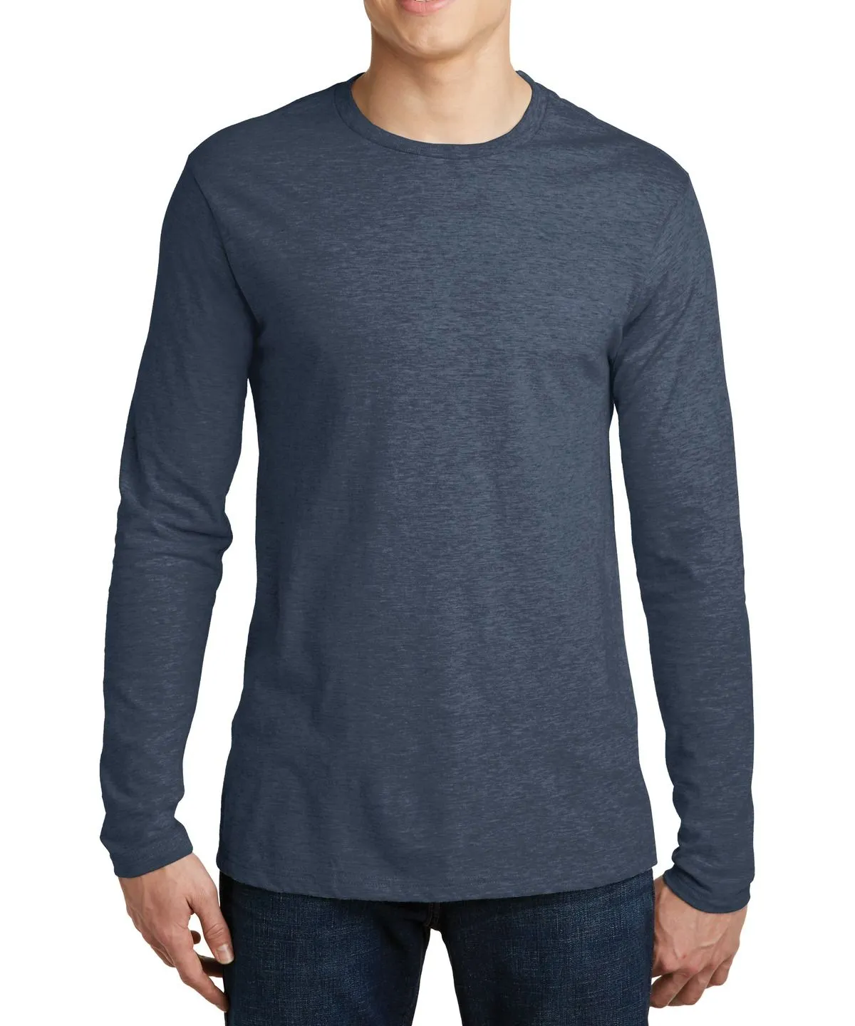 JustBlanks Men's Long Sleeve Slim Fit Cotton Crew Neck T-Shirt Minimalist Look