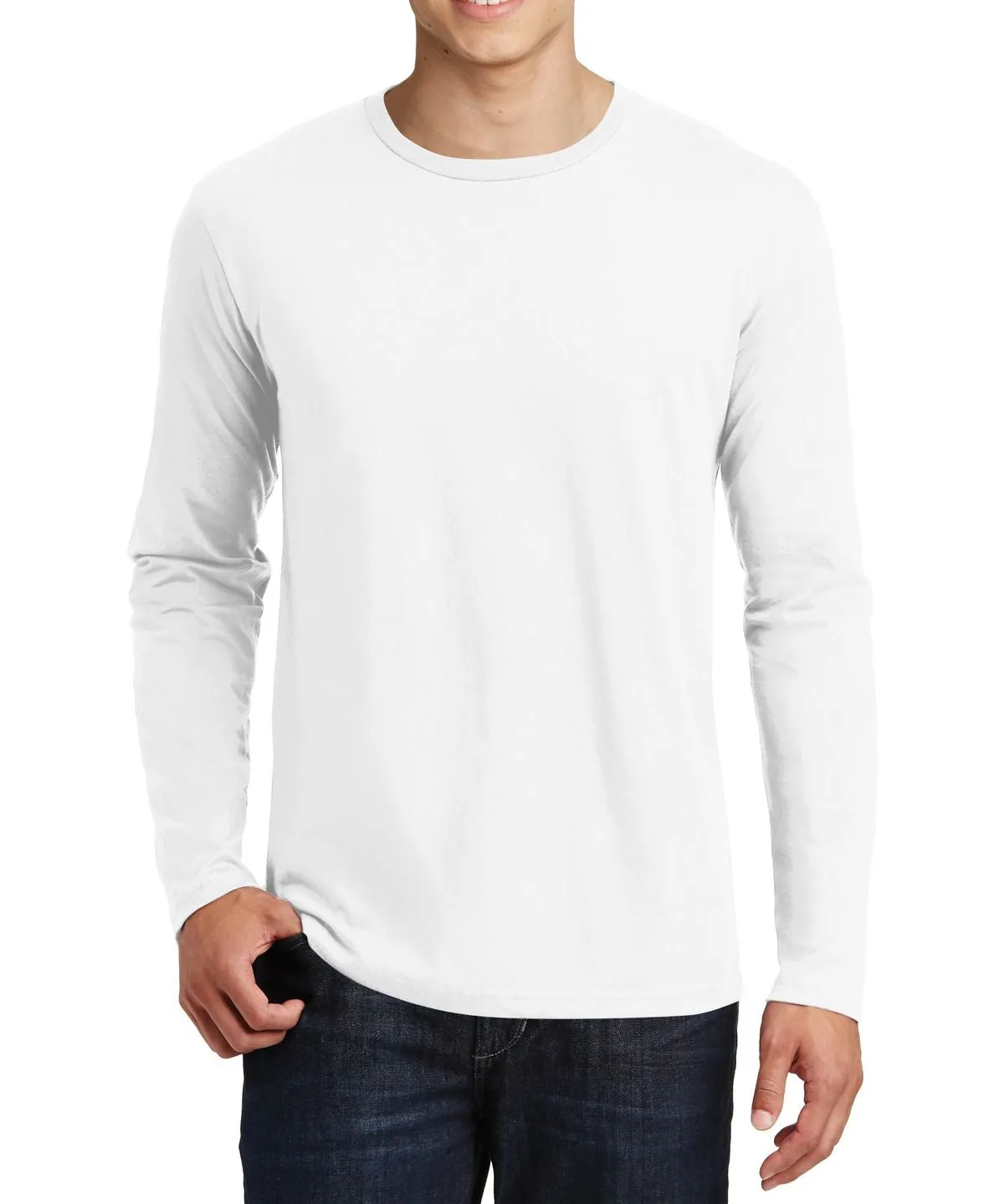 JustBlanks Men's Long Sleeve Slim Fit Cotton Crew Neck T-Shirt Stretch Comfort Effortless Design