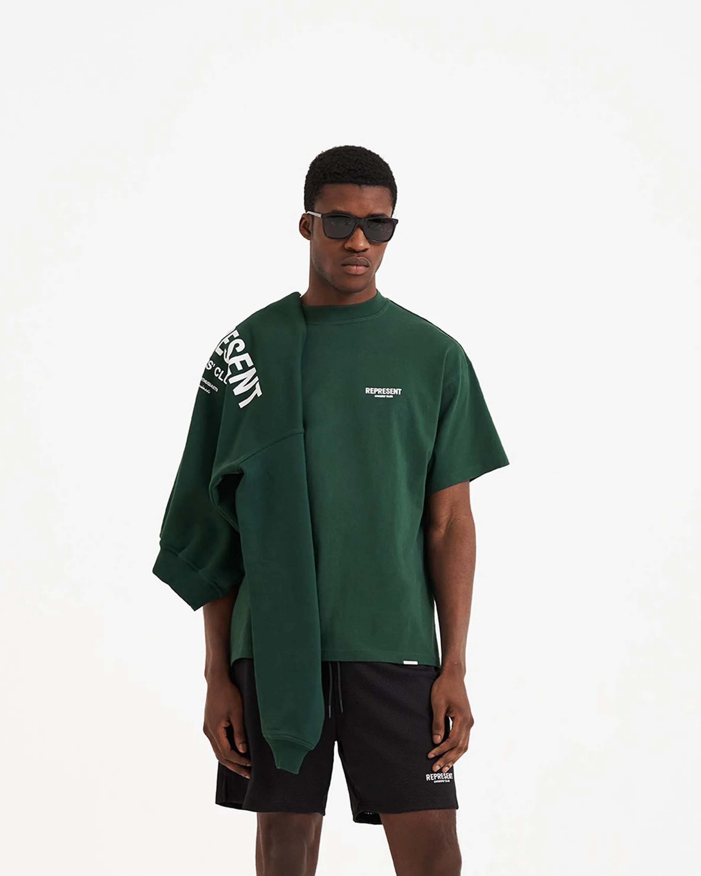 Chilly Layer Minimal Style Trend Represent Owners Club T-Shirt - Racing Green
