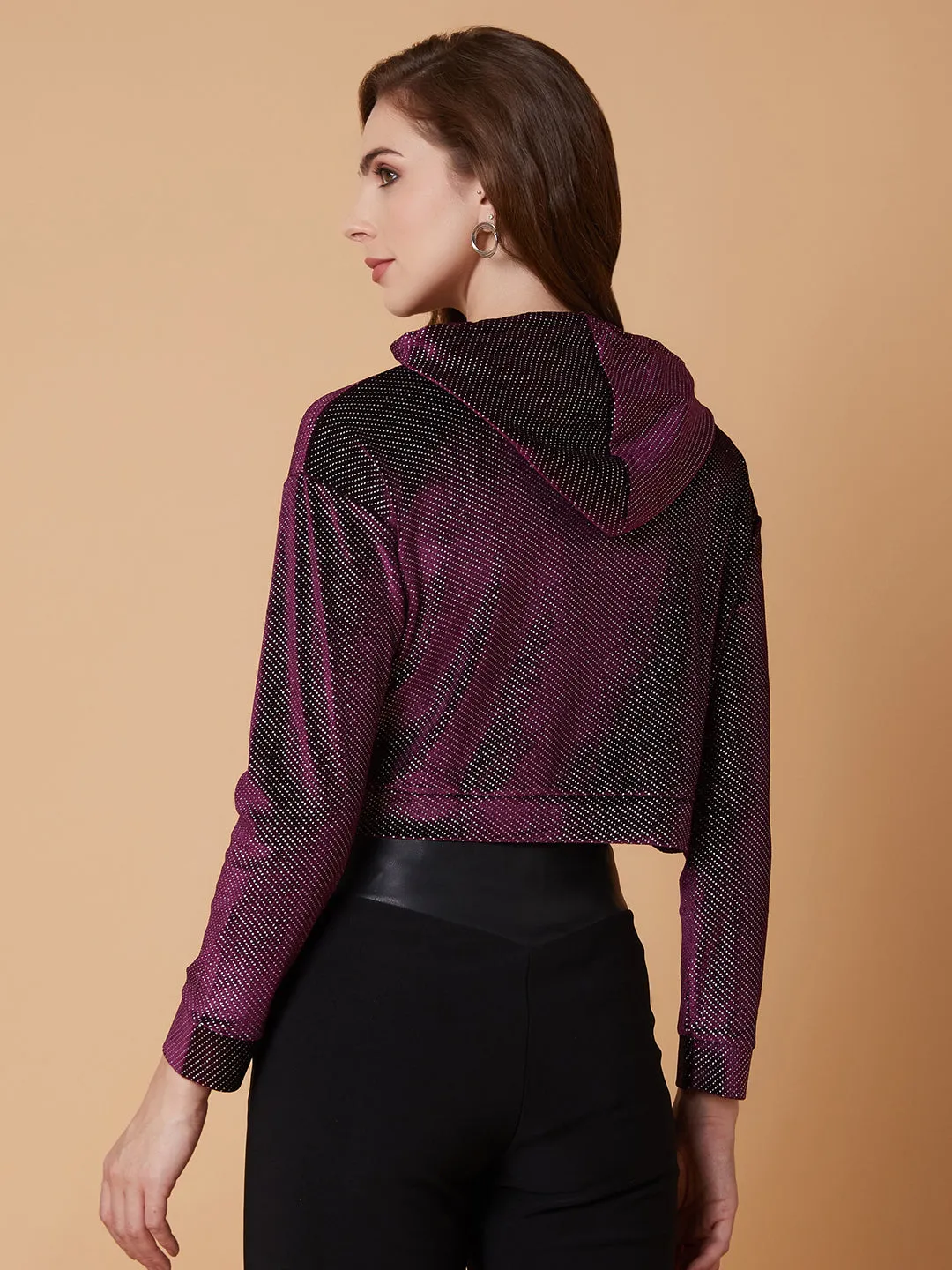 fit for home zippered Women's Purple Hoodie