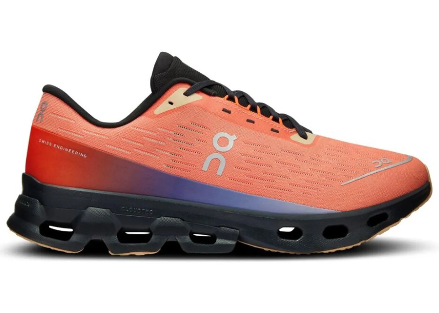 On Running Cloudspark Flame Black Sandals Layered Propulsion Plate