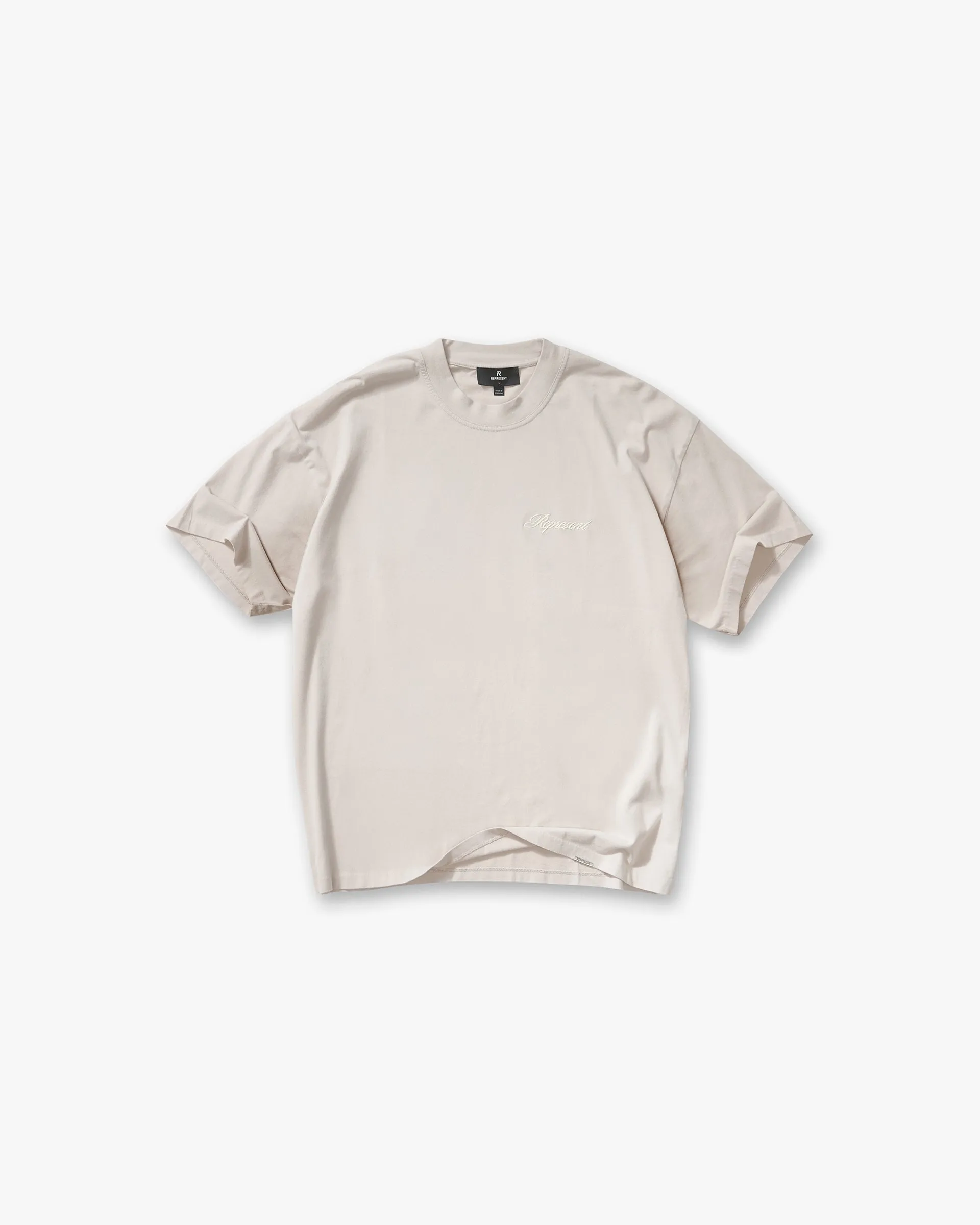 BiodegradableMaterial Script Logo T-Shirt - Concrete