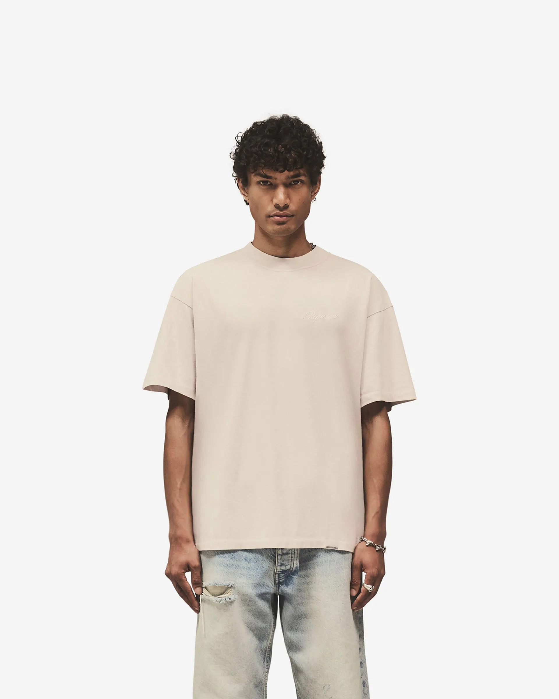 Fit for Any Season Casual Performance Script Logo T-Shirt - Concrete