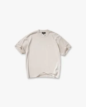 BiodegradableMaterial Script Logo T-Shirt - Concrete