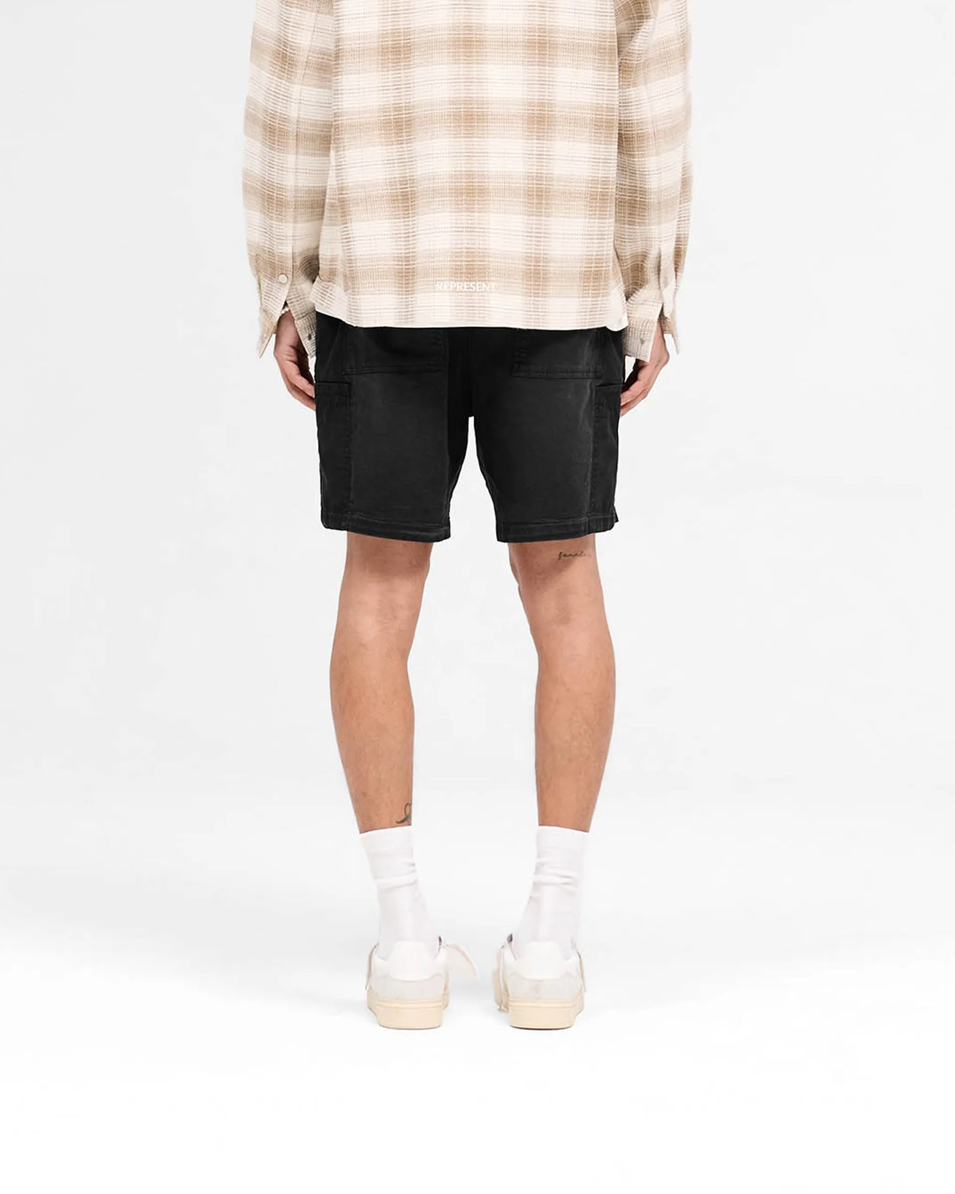 Season Cargo Short - Jet Black button-down look