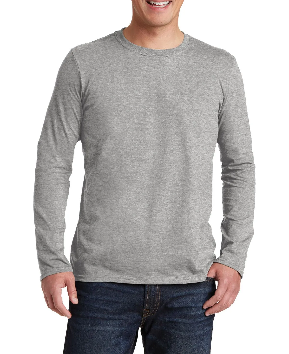 Layer Ready Layering Comfort Wear JustBlanks Men's Regular Fit Long Sleeve Cotton Jersey Crew Neck Tee
