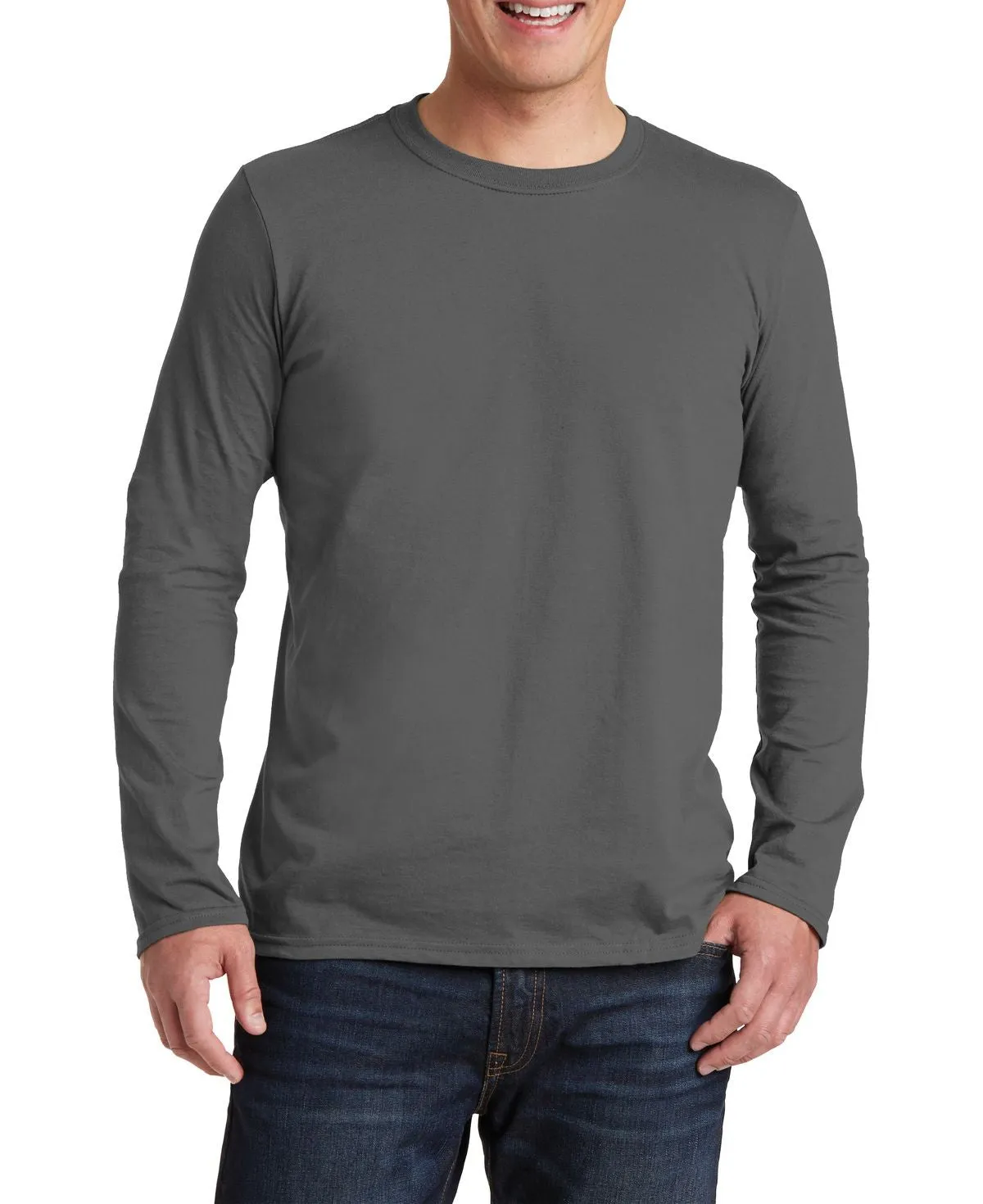 JustBlanks Men's Regular Fit Long Sleeve Cotton Jersey Crew Neck Tee ComfortOptimizedConstruction