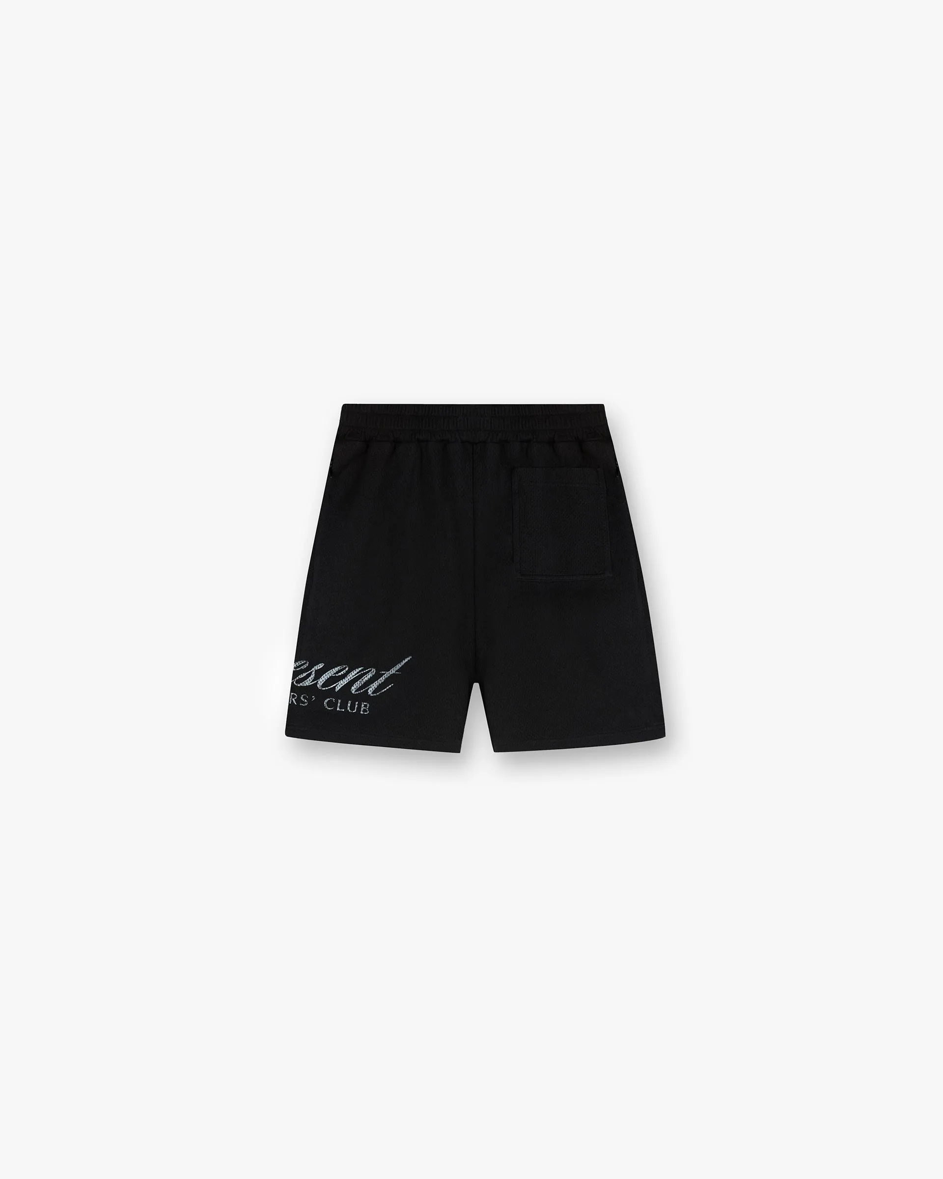 Represent Owners Club Script Mesh Shorts - Black Adjustable Drawcord Zipper pockets