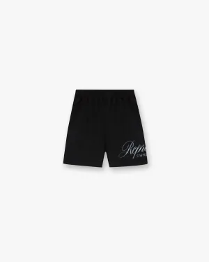 Represent Owners Club Script Mesh Shorts - Black Flexible Stretch Waist Workwear