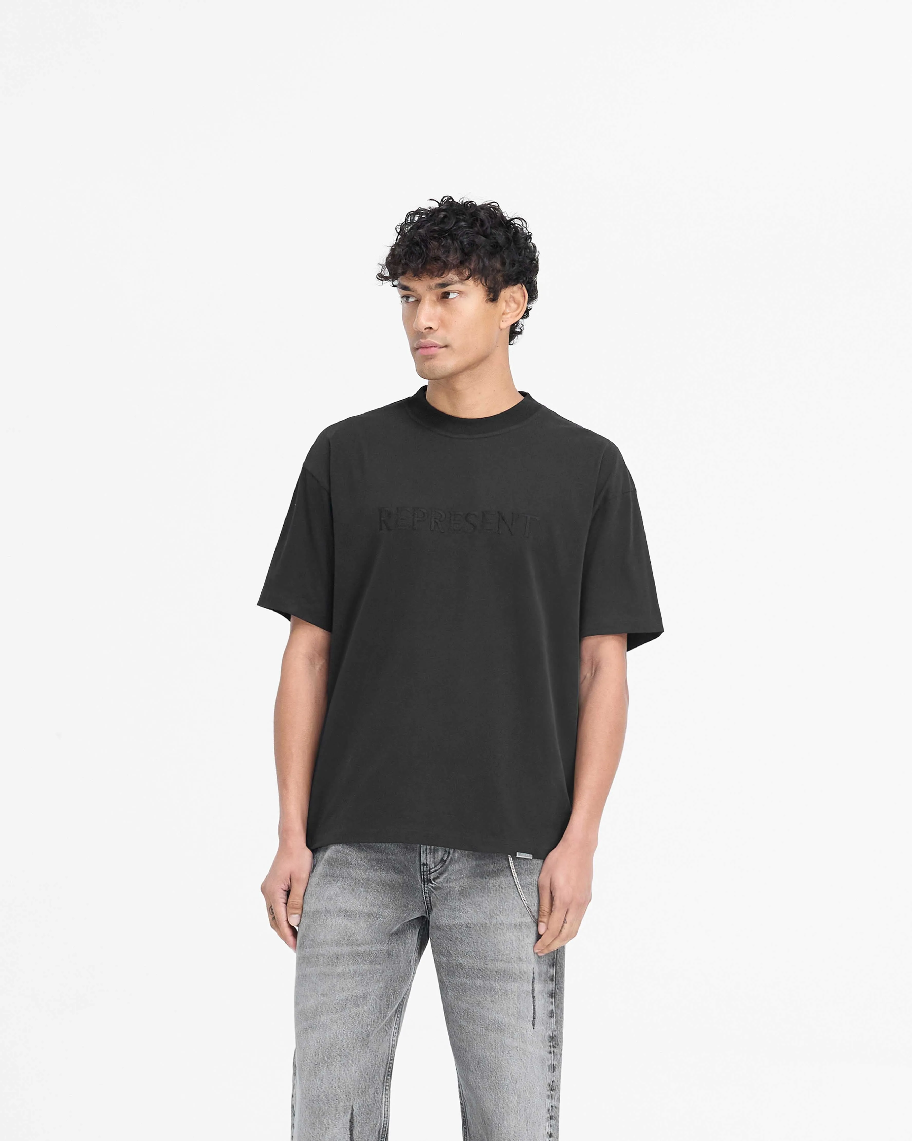 All-day Comfort Cool Fit Serif Logo T-Shirt - Jet Black