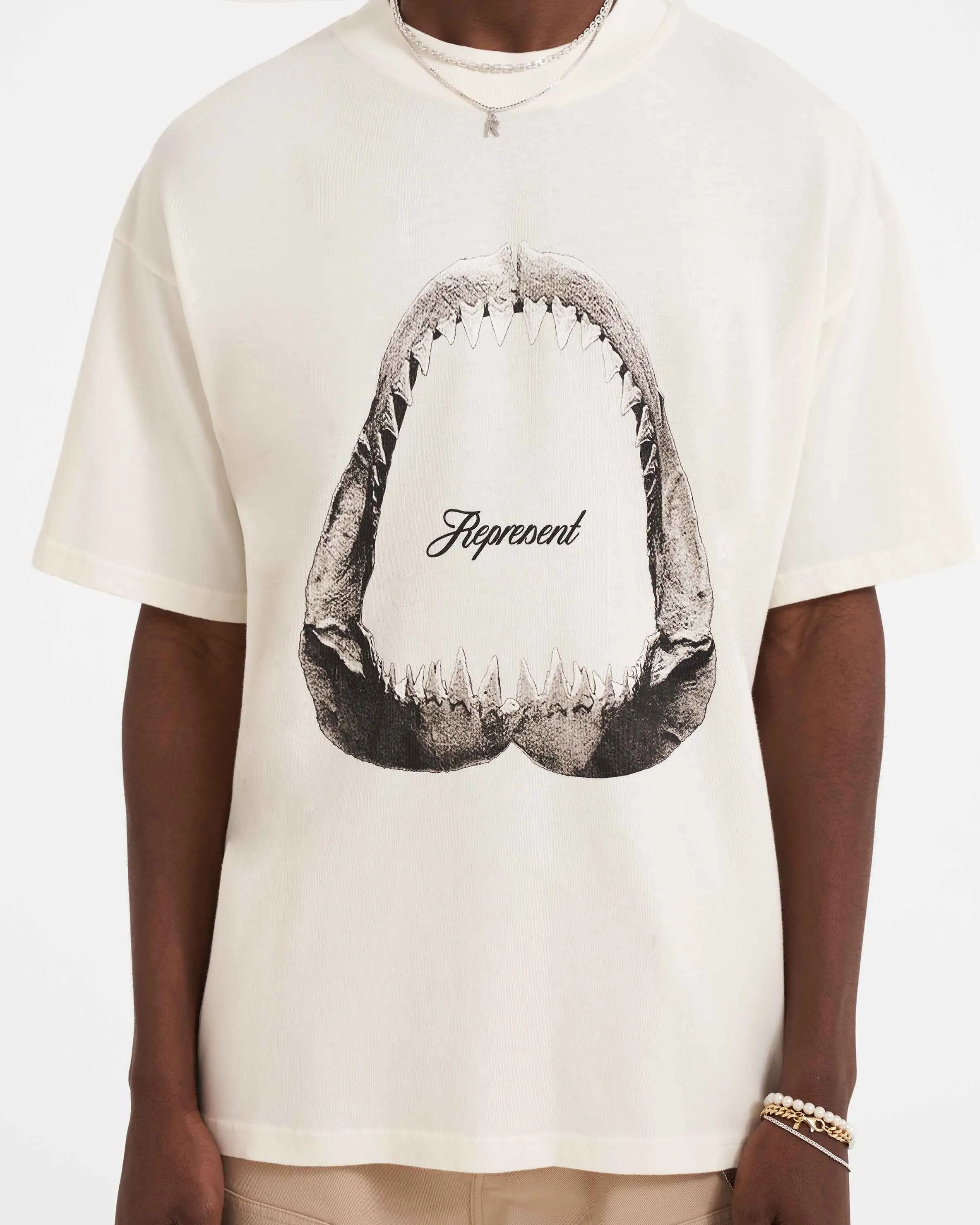 Shark Jaws T-Shirt - Flat White budget-friendly