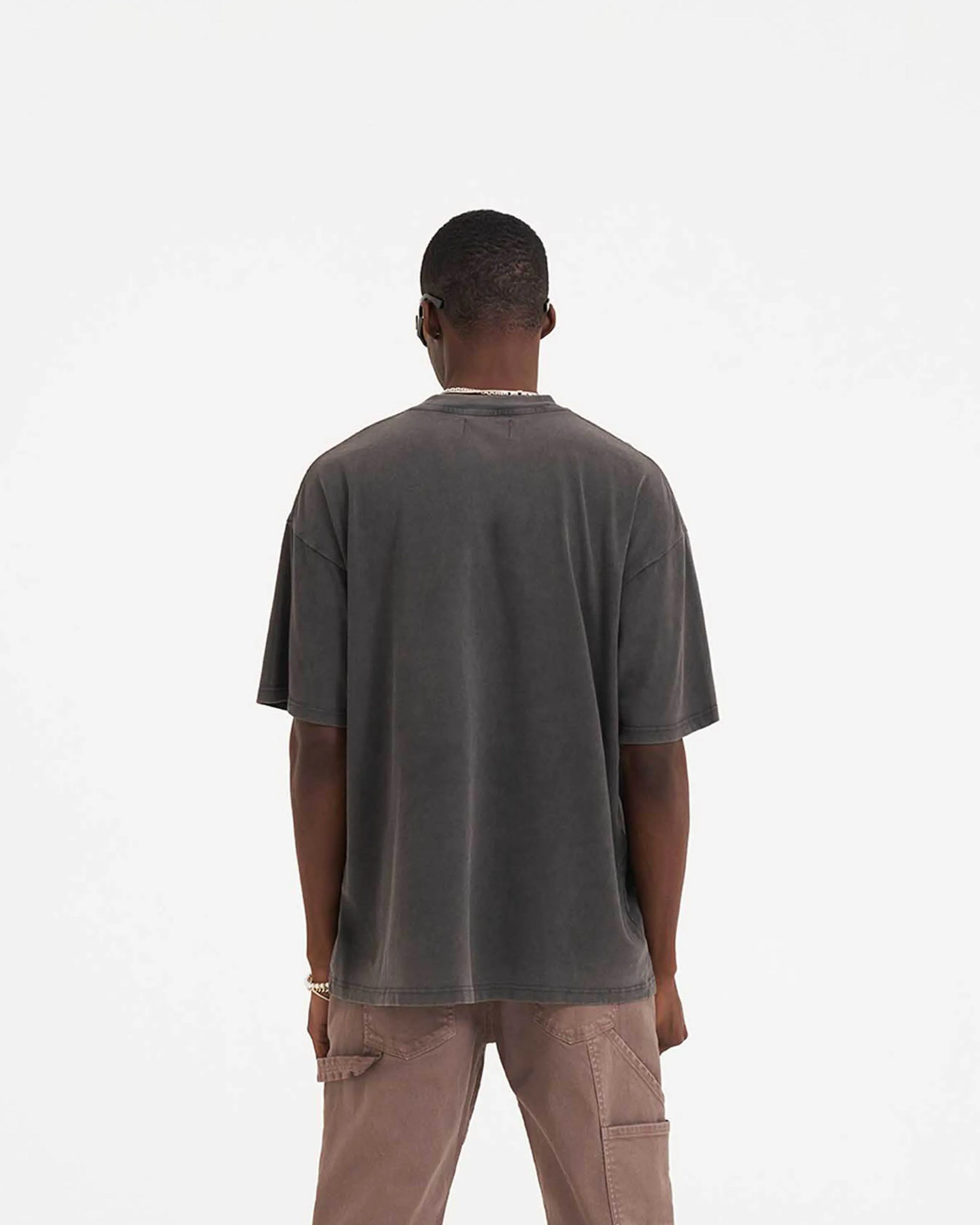 Breathable Fit Design Shark Jaws T-Shirt - Vintage Grey