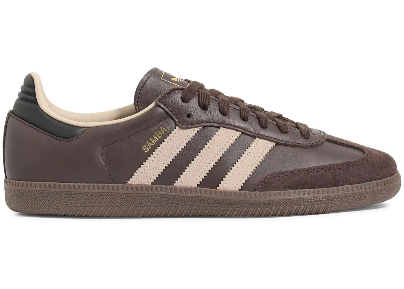 Comfortable Straps Max Grip Adidas Samba Og Dark Brown Beige Gum
