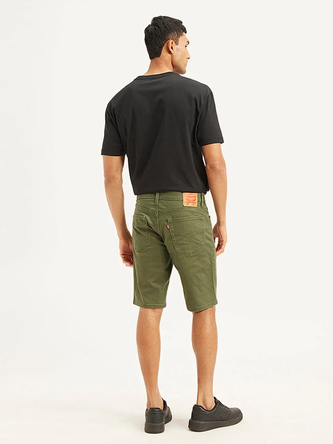mesh ventilation Men's Olive Tapered Shorts