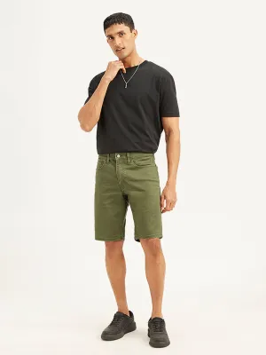 Men's Olive Tapered Shorts UV protection layer