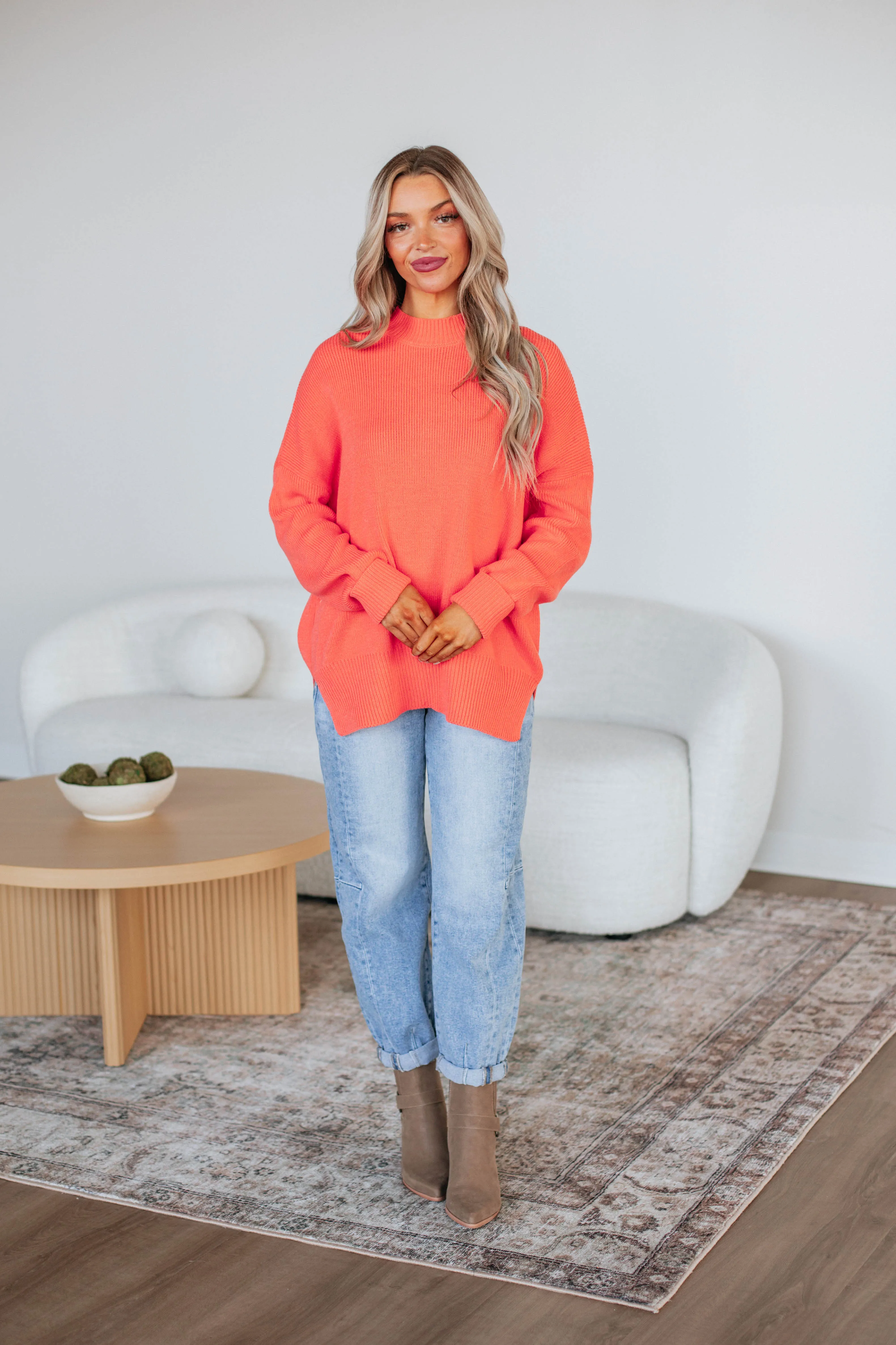 Chelsea Mock Neck Sweater - Sorbet Fashion Favorite