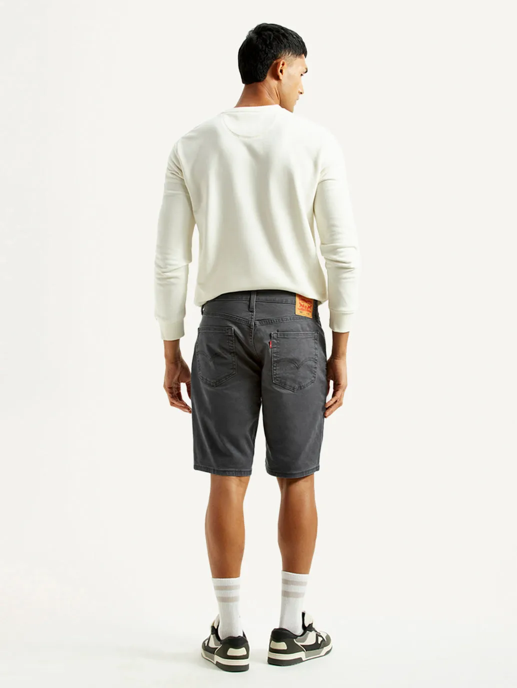 Casual Fit Wear Men's Grey Tapered Mid Rise Shorts