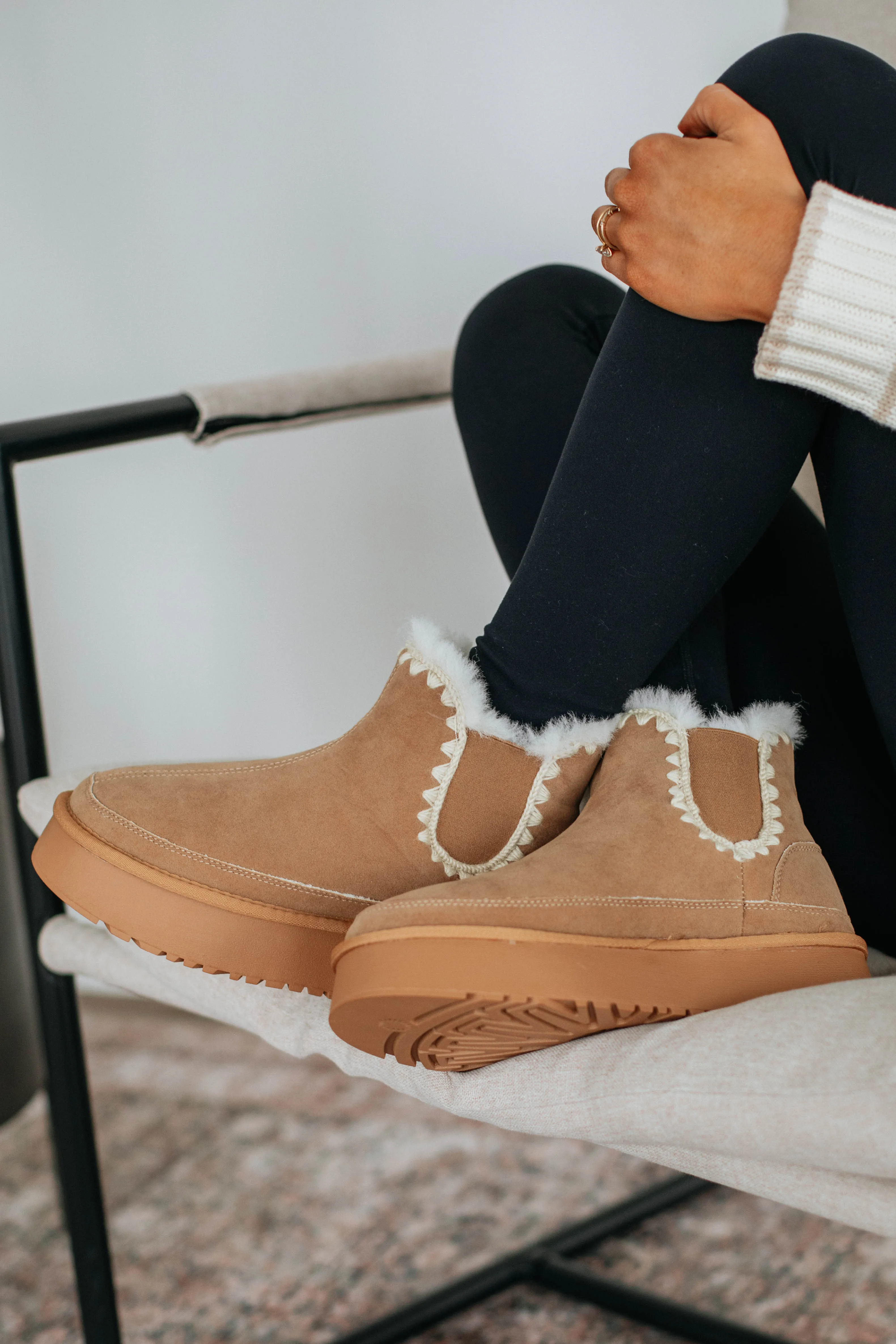 Slowing It Down Platform Boots - Camel Dad Pick
