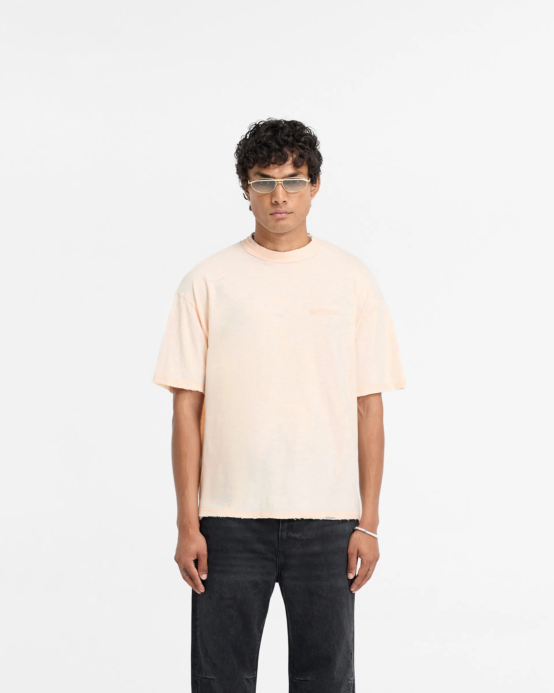 Minimalist fashion Durable Style Slub T-Shirt - Washed Coral