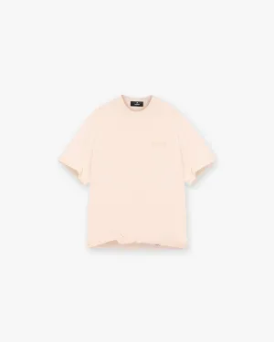 Slub T-Shirt - Washed Coral Soft Touch Fabric Sleek Fit