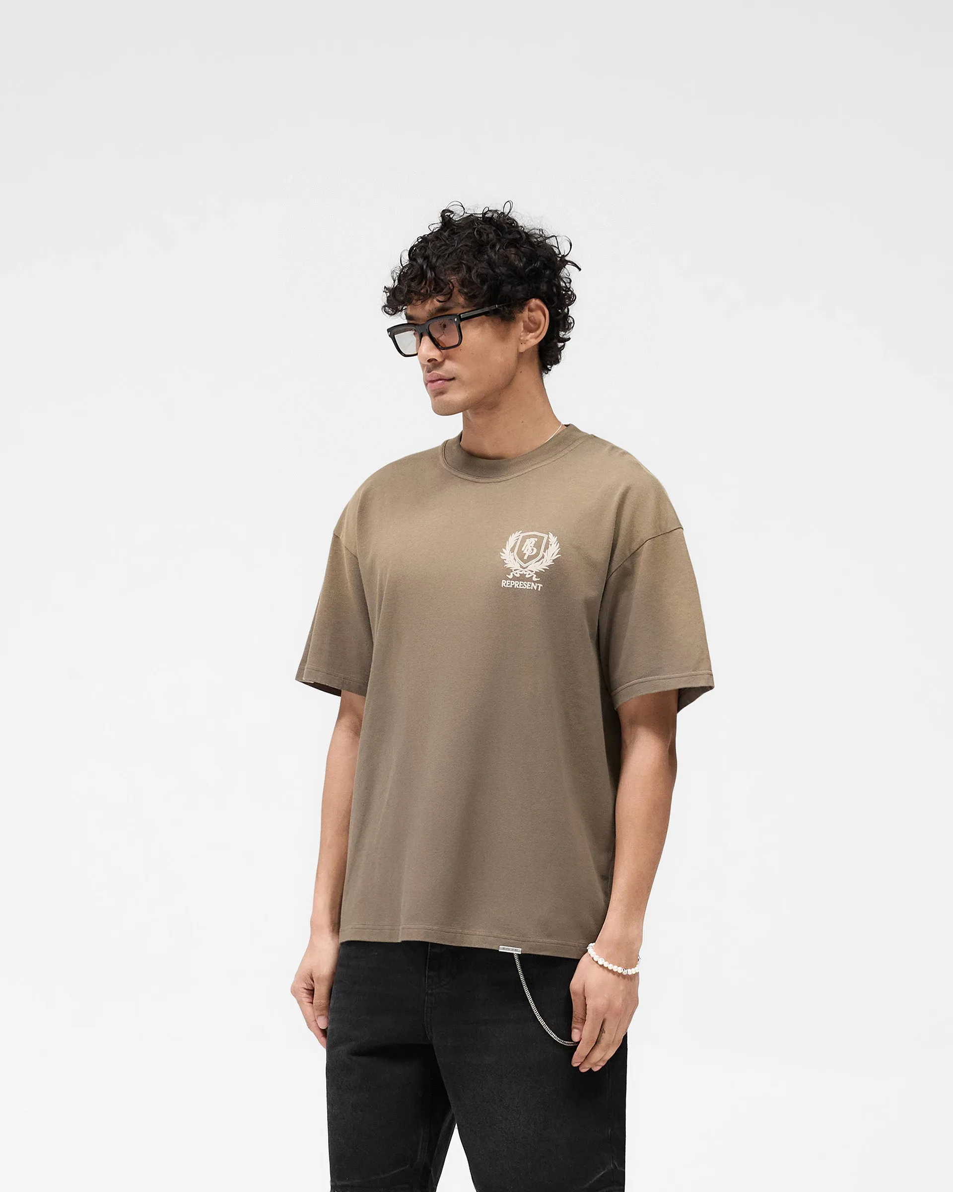 Crest T-Shirt - Dark Taupe Soft & Smooth Anti Static Treatment
