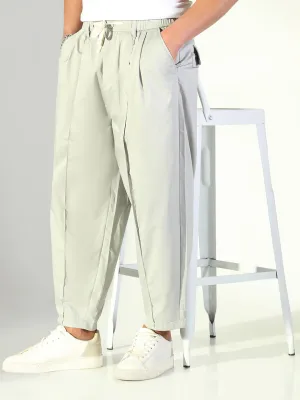 Men's Grey Solid Korean Trousers Sport Wear Fit Windproof Design