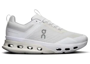 indoor running shoe features Zero-gravity foam On Running Cloudnova X White Glacier