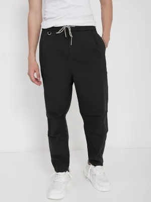 Men's Black Relaxed Fit Trouser Reinforced Pockets Water Resistant Finish
