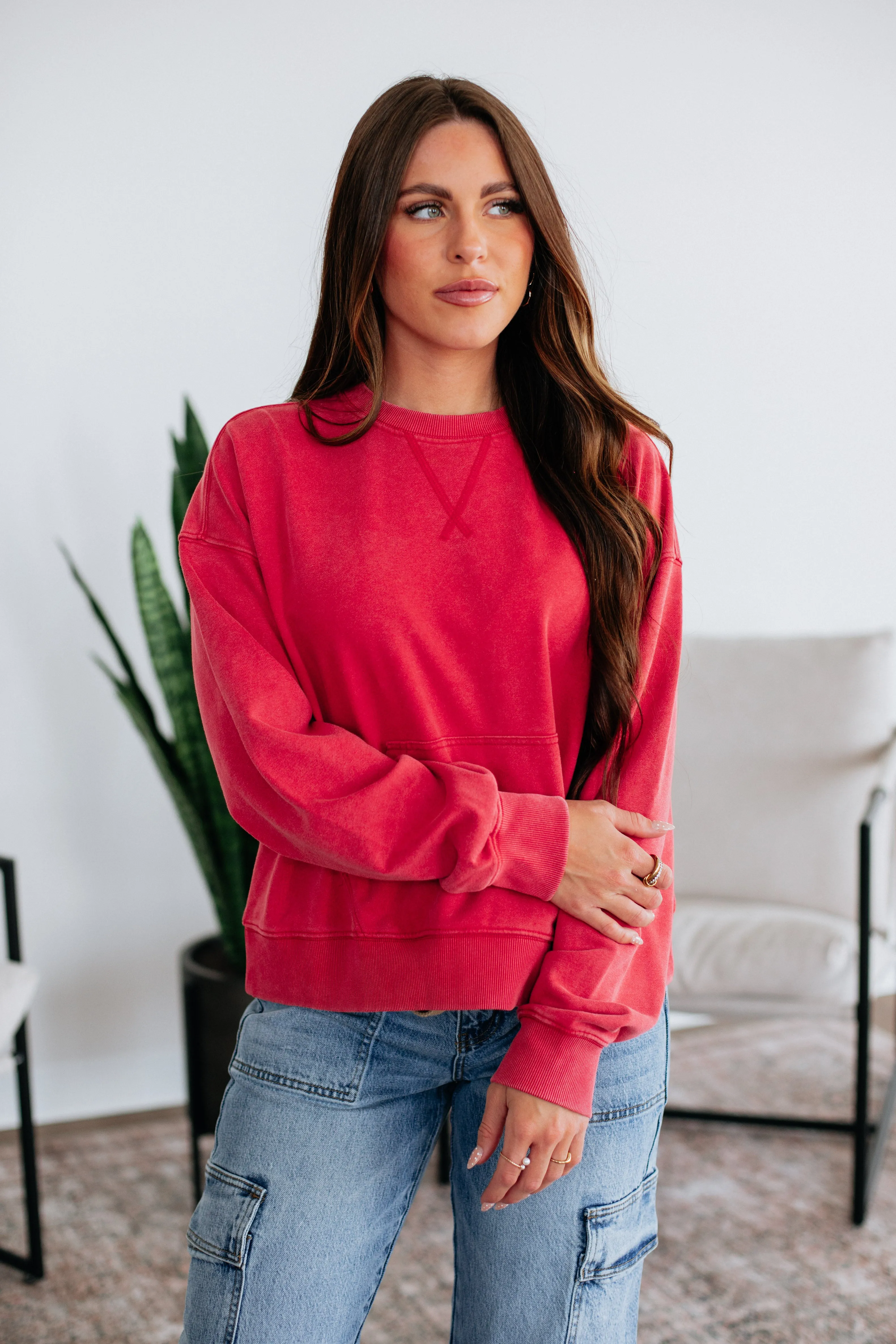 Bayleigh Washed Crewneck V neck