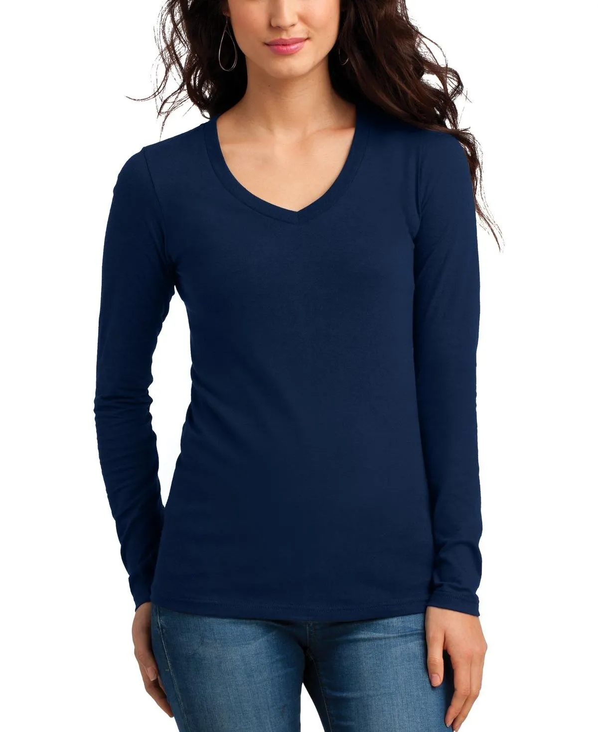 JustBlanks Girl's Concert Long Sleeve V-Neck Tee Microfiber texture