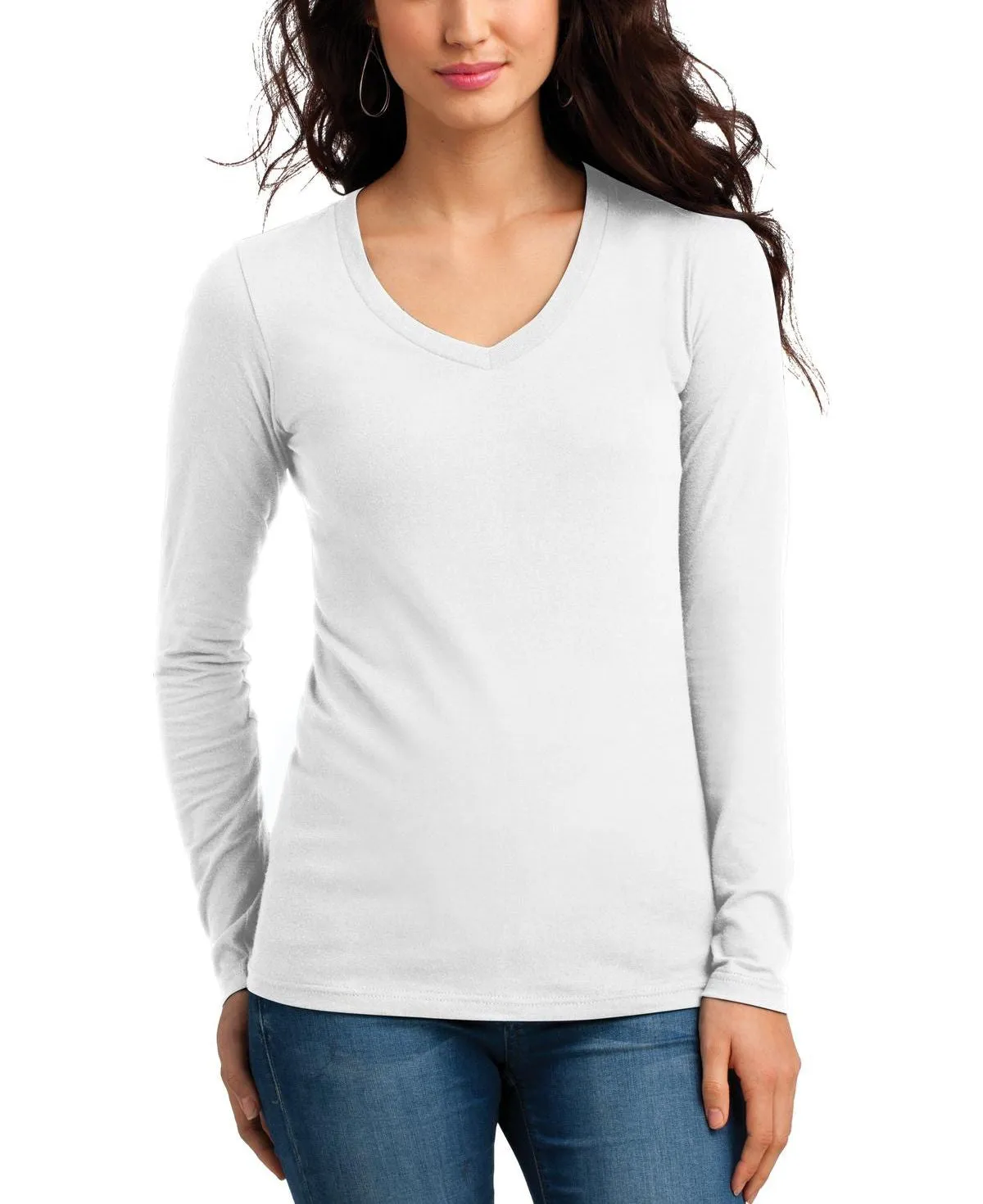 Natural Fiber Blend Cozy Waistband JustBlanks Girl's Concert Long Sleeve V-Neck Tee