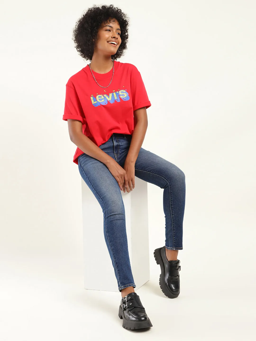 Weekend Style Stretch Bold Look Women's 711 Blue Skinny Fit Mid Rise Jeans