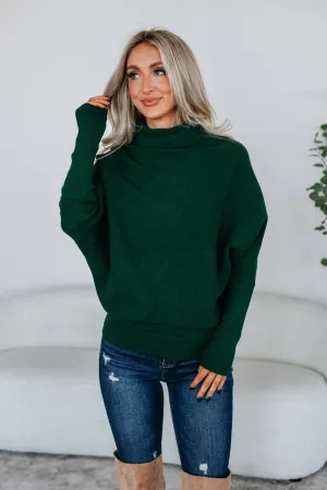 Gretchen Dolman Sweater - Hunter Green Evening Stroll Daily Comfort